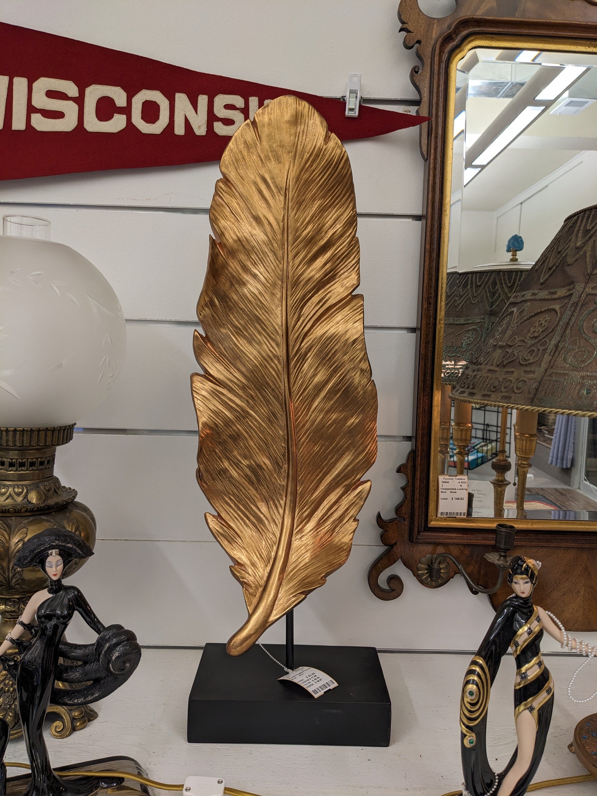 Golden Feather Sculpture