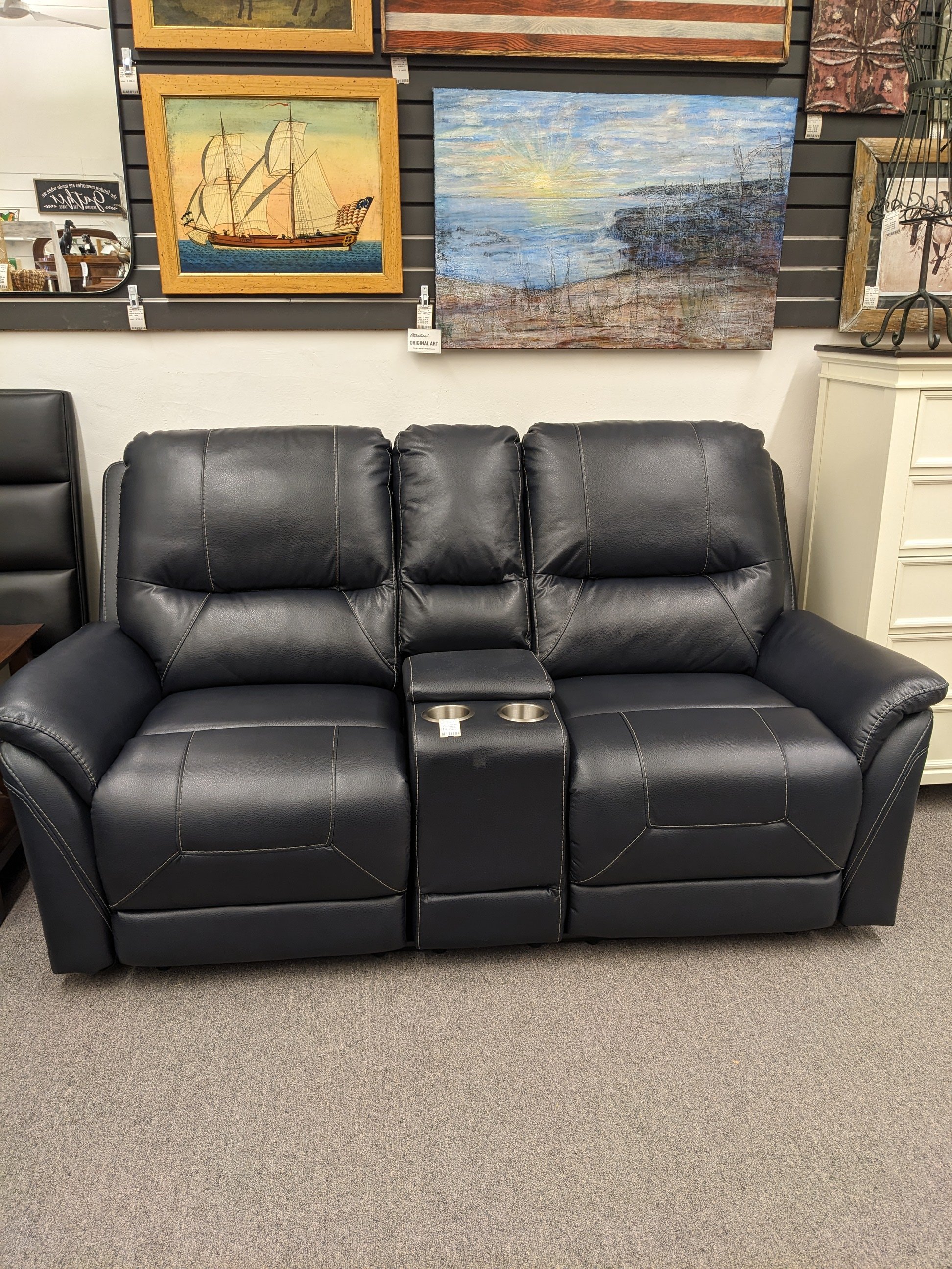 Faux Leather Reclining Lounger Sofa