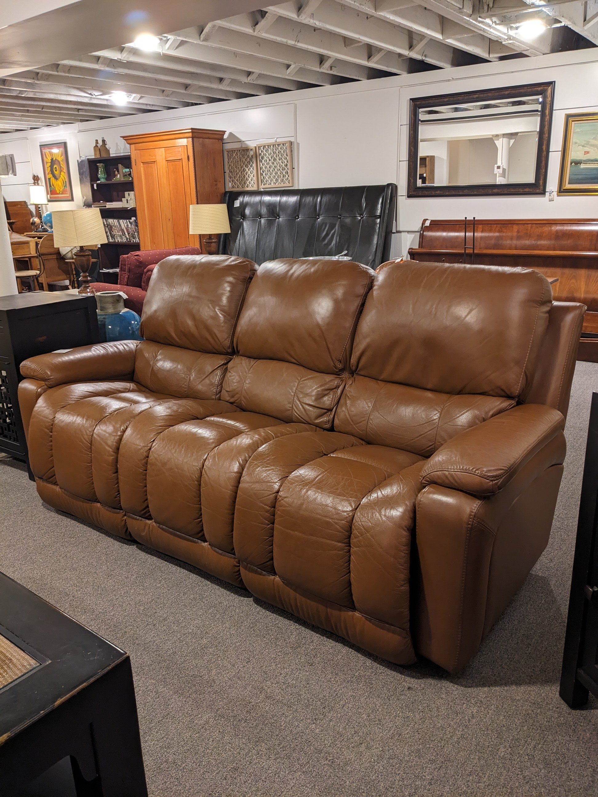 La-Z-Boy Dbl Reclining Leather Sofa