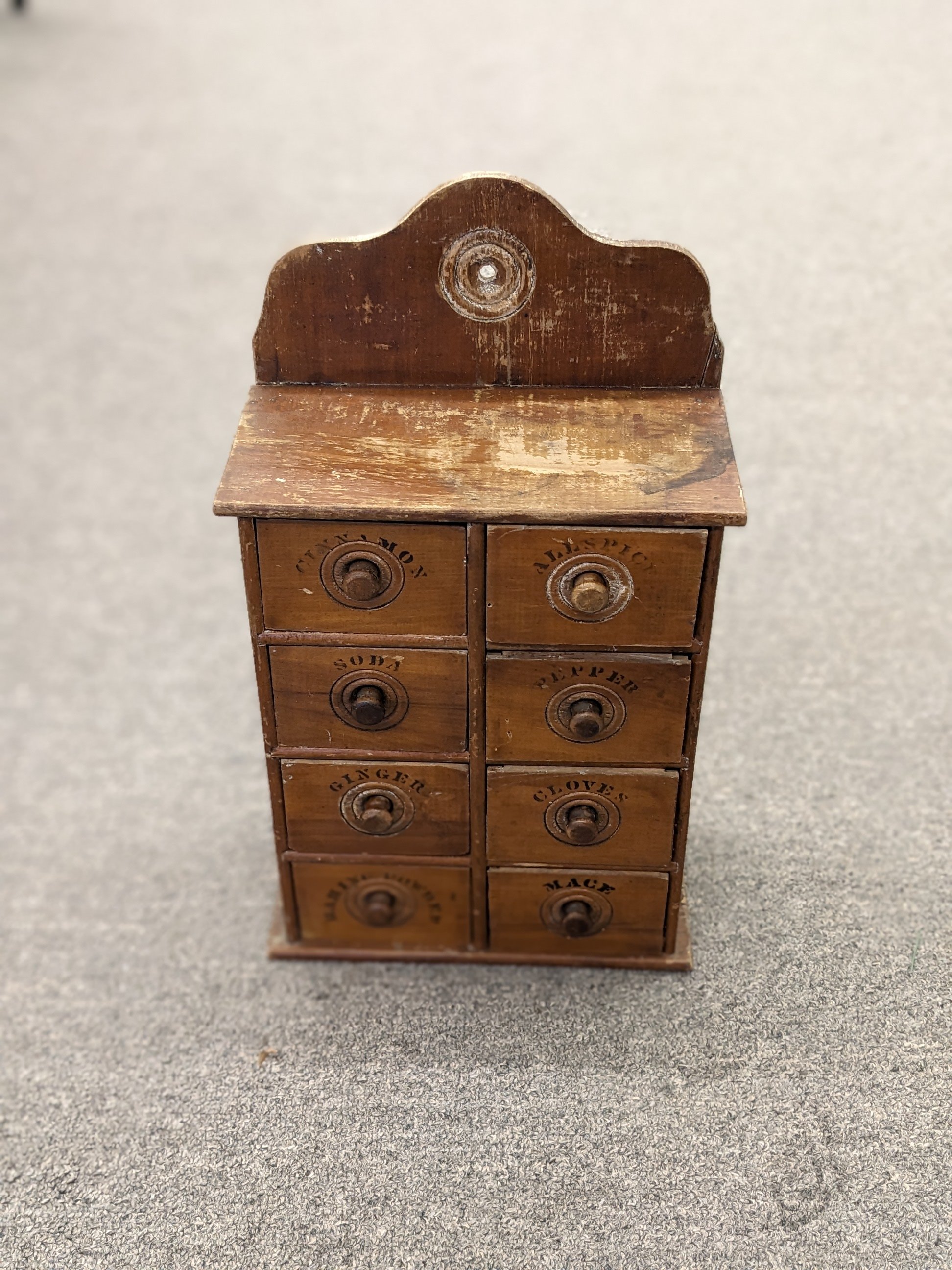 Antique 8-Drawer Spice Cabinet