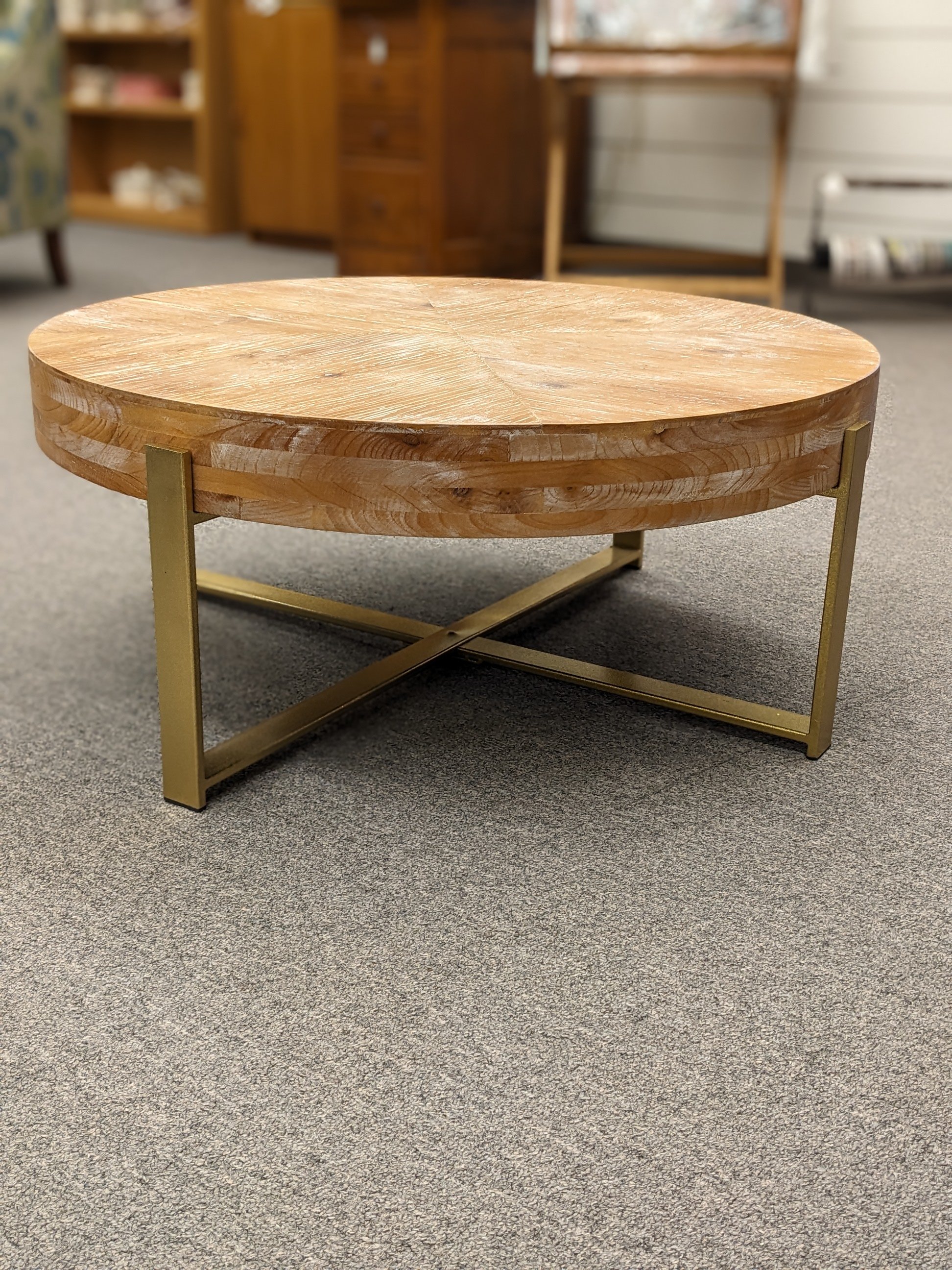 Rustic Modern Round Coffee Table