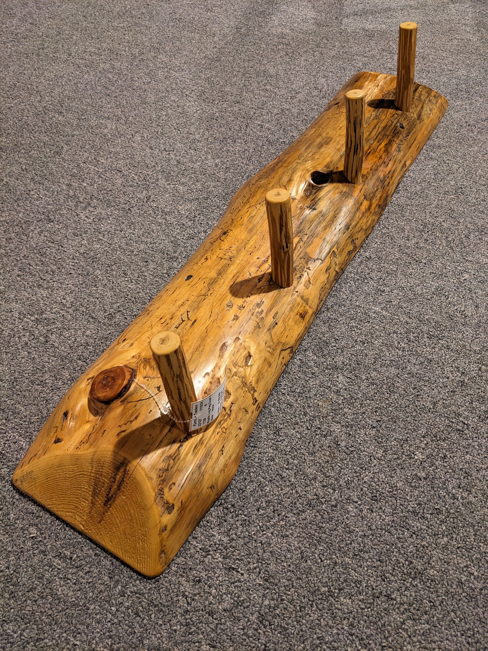 Rustic Log Peg Coat Rack