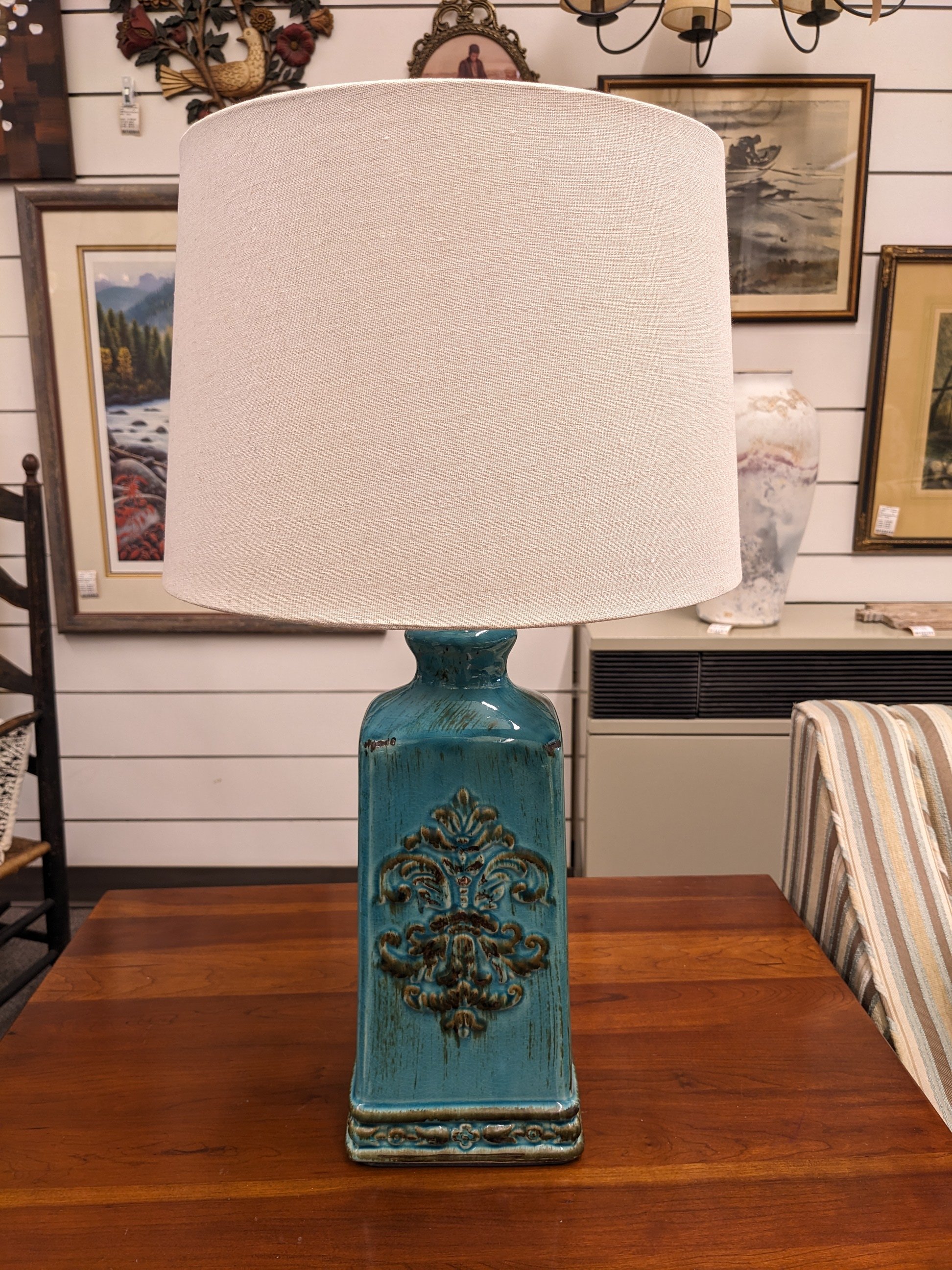 Turquoise Medallion Table Lamp