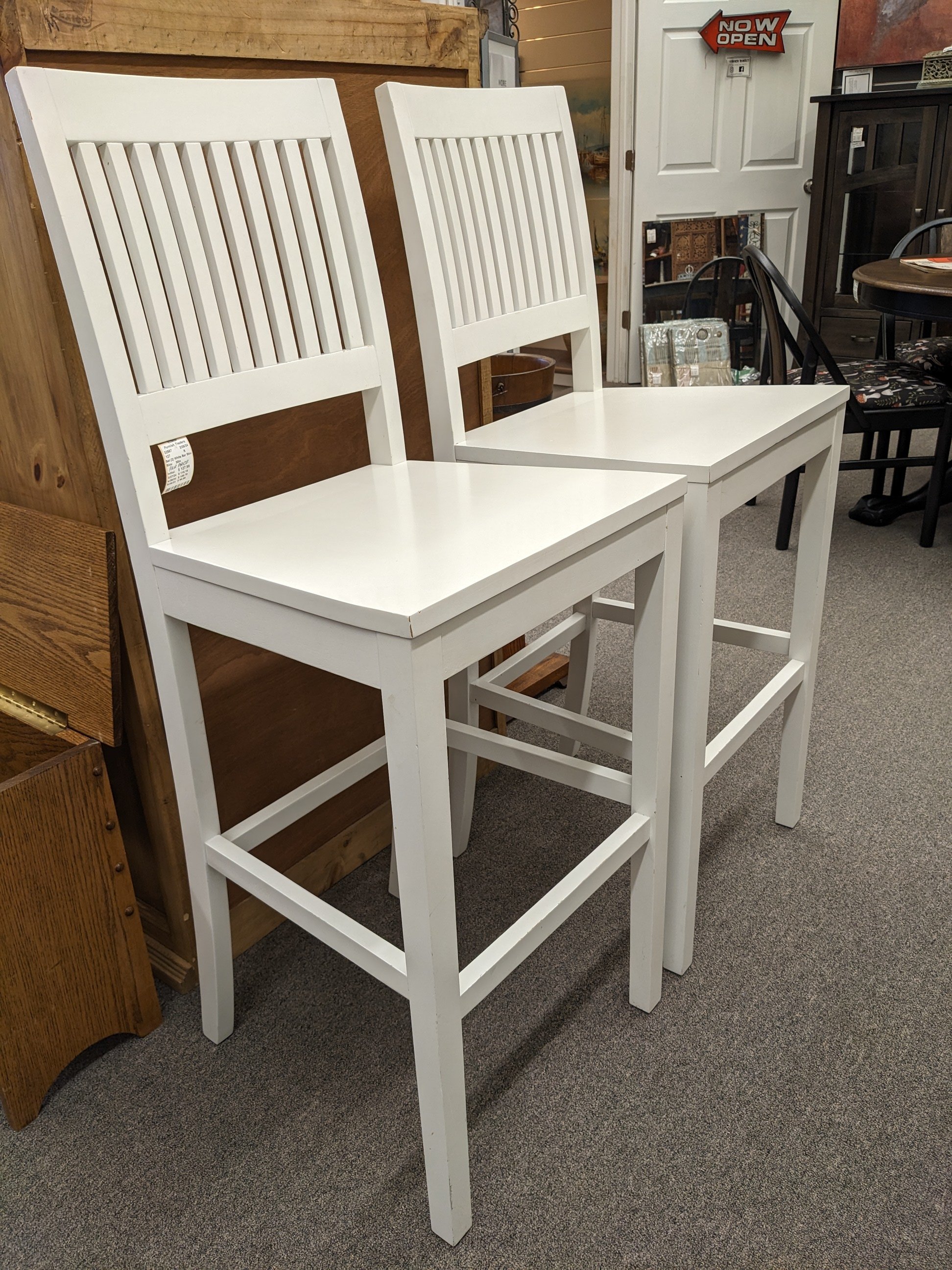 White Bar Stools - Set of 2