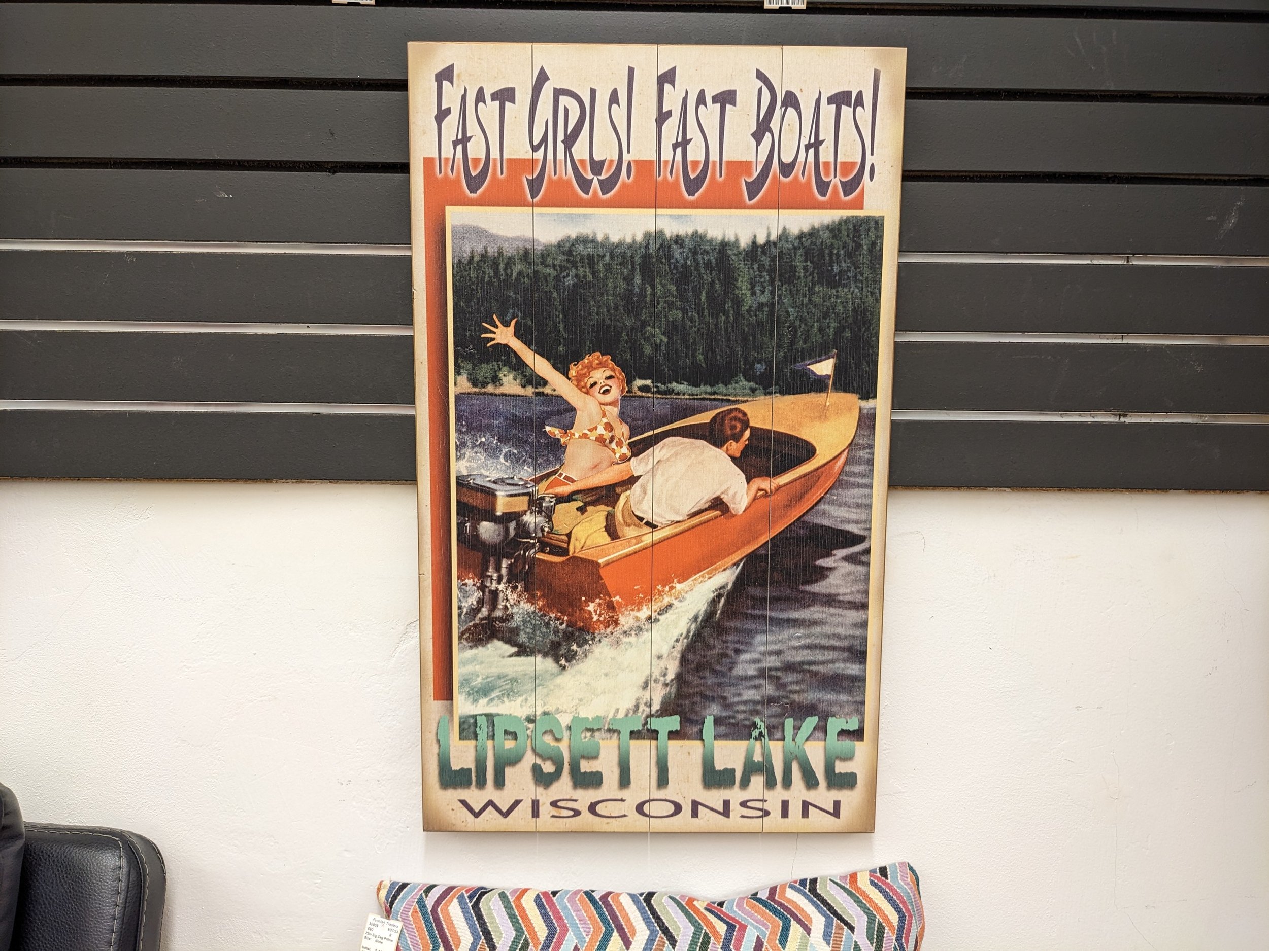 Fast Girls, Fast Boats Wooden Sign