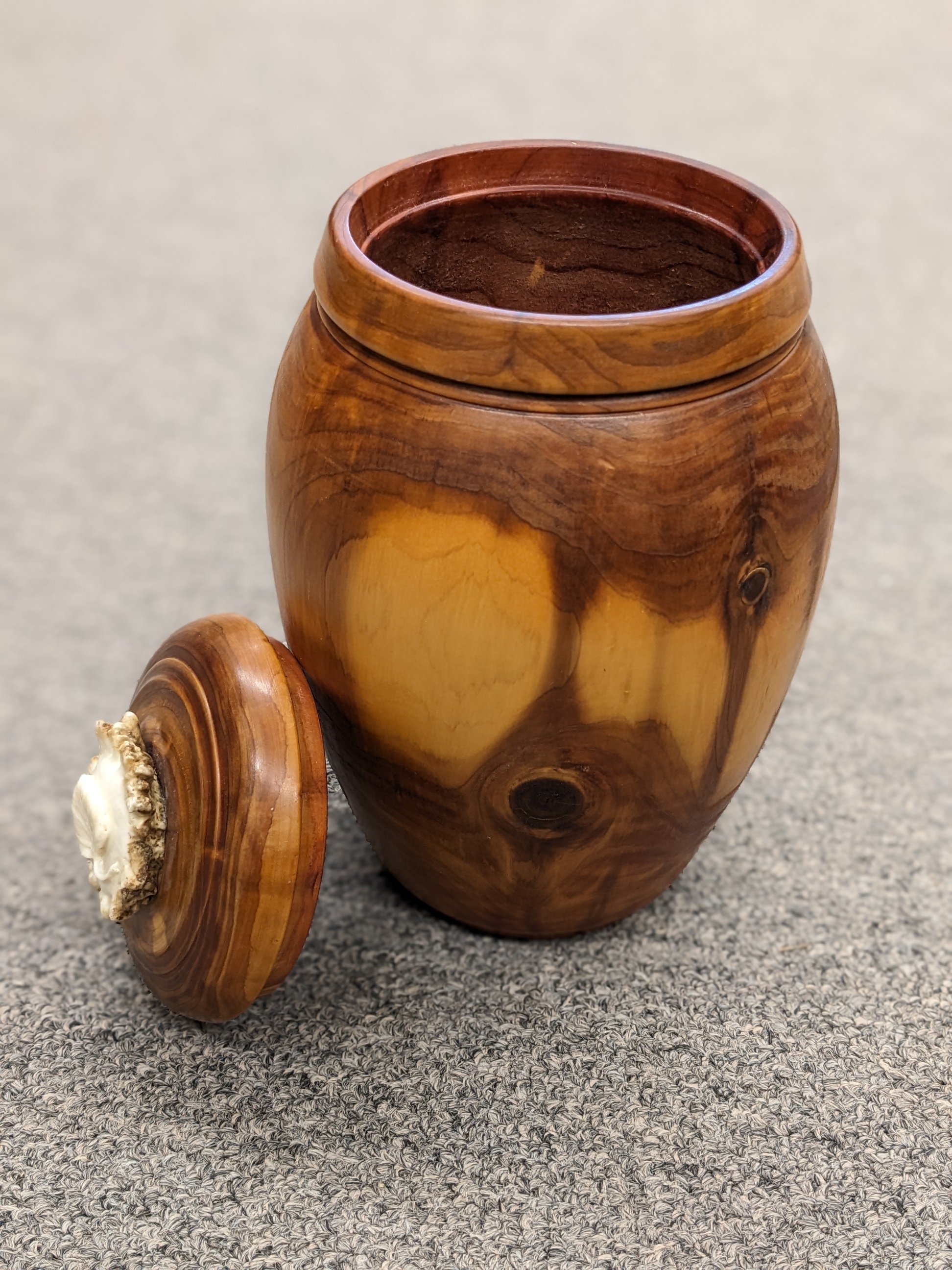 Hand Turned Wood Lidded Jar/Urn