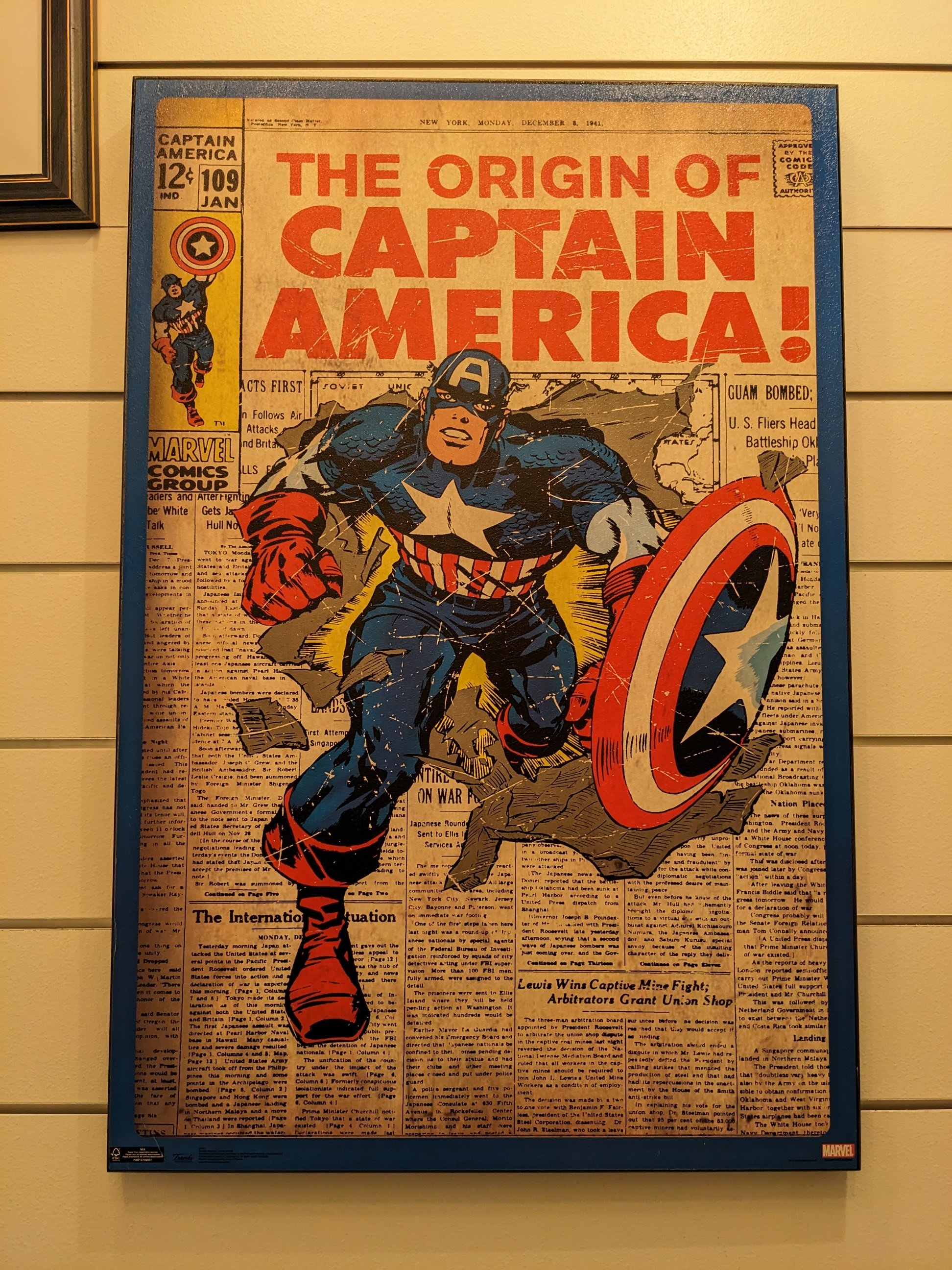 Captain America Wood Wall Art Collectible