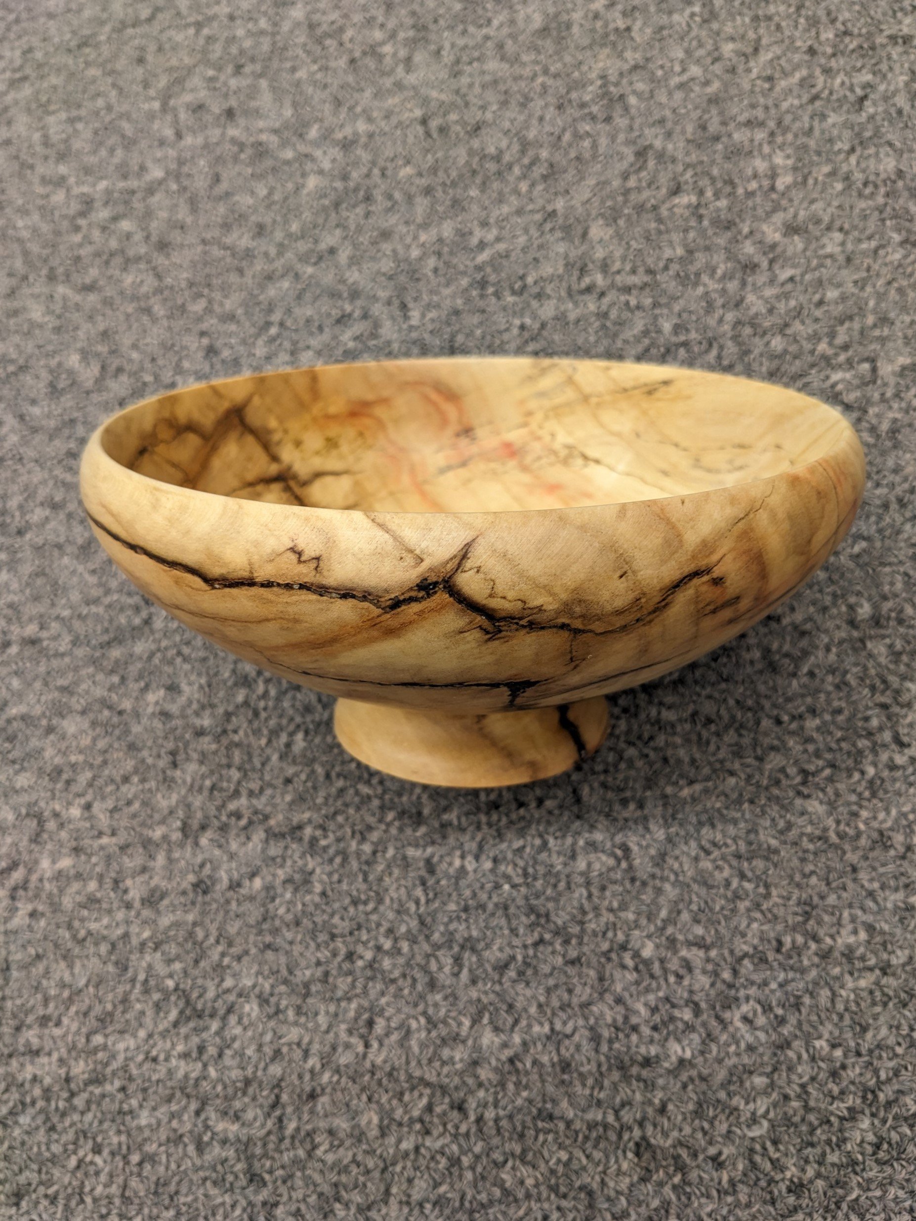 Turned Spalted Maple Footed Bowl