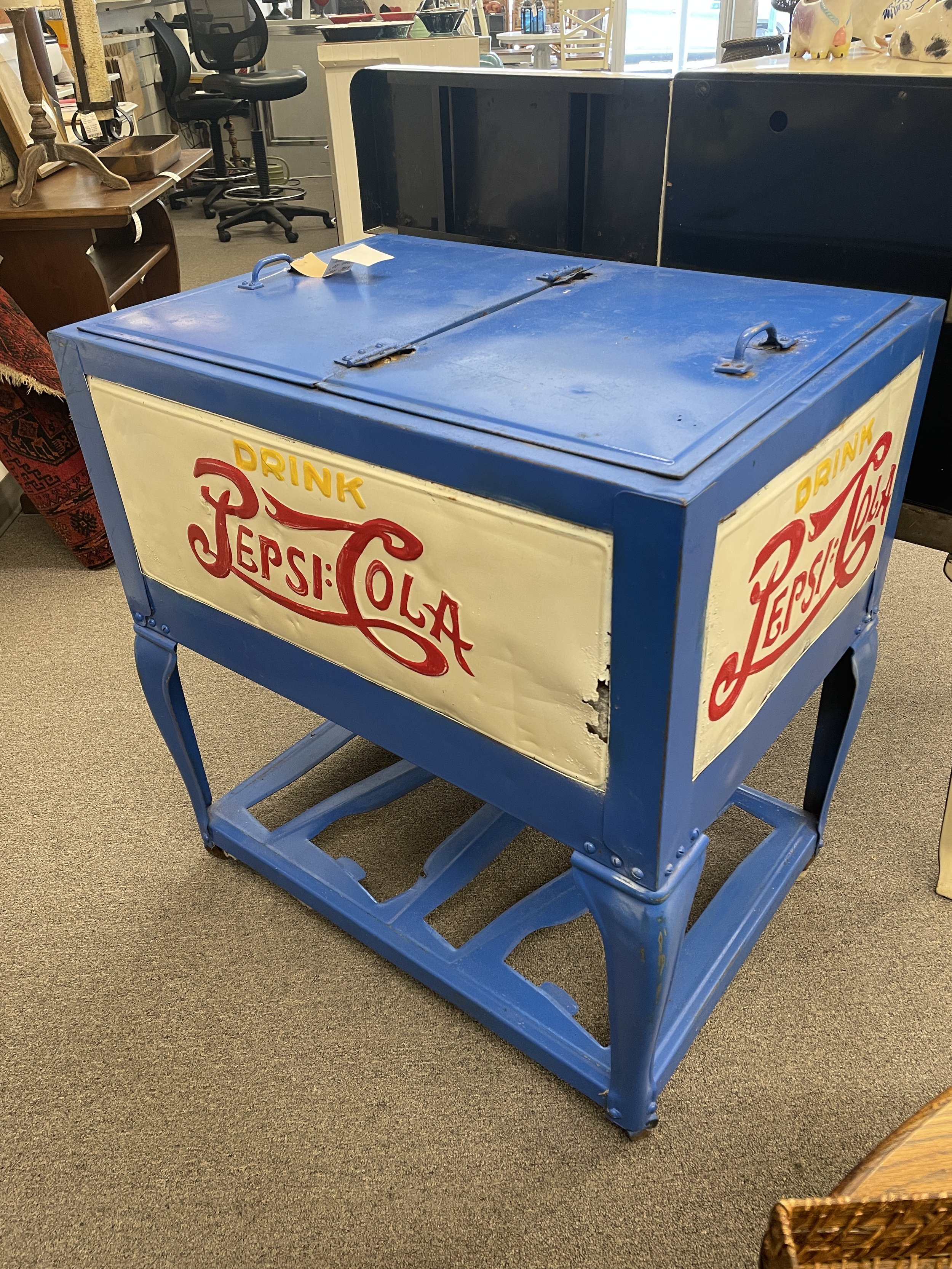 1930's Pepsi "Double Dot" Ice Cooler/Chest