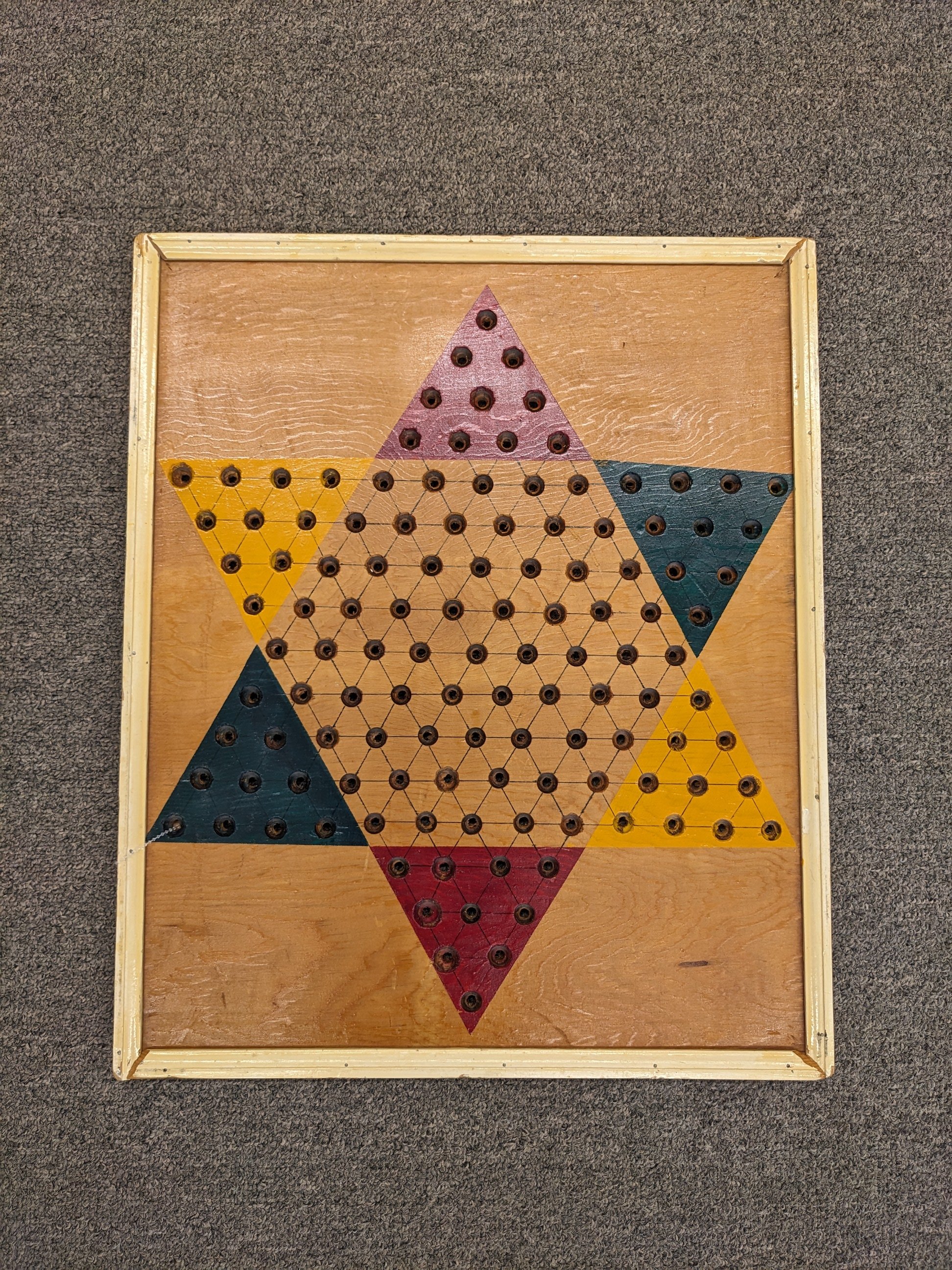 Vintage Folk Art Chinese Checkers Board