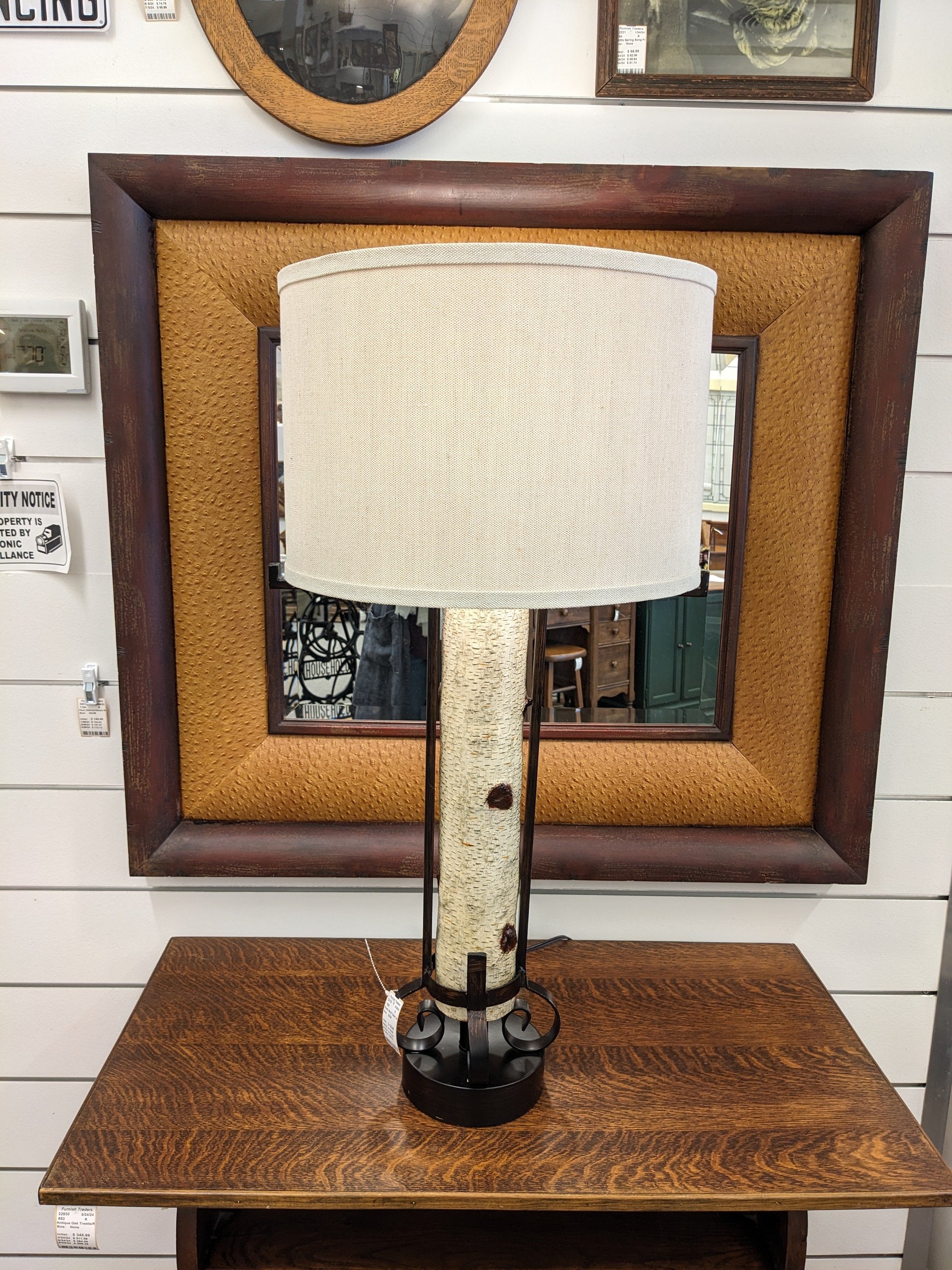 Rustic Birch Table Lamp