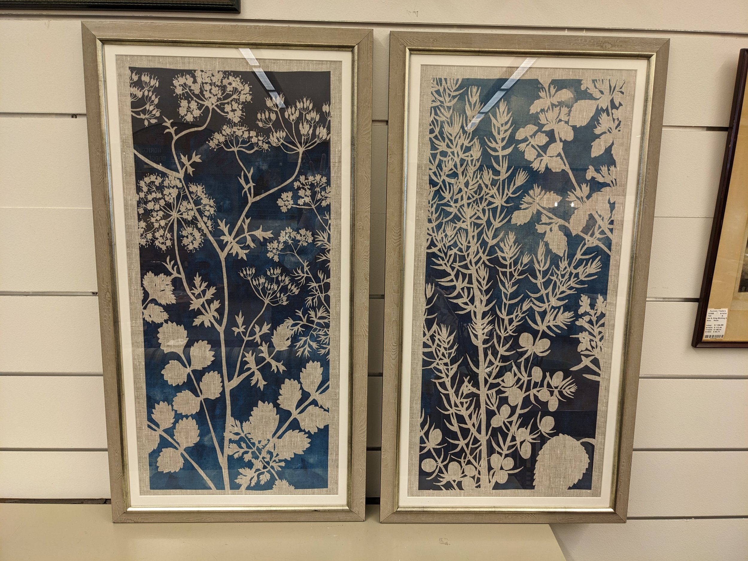 Pair Cyanotype Botanical Prints-MindTheGap