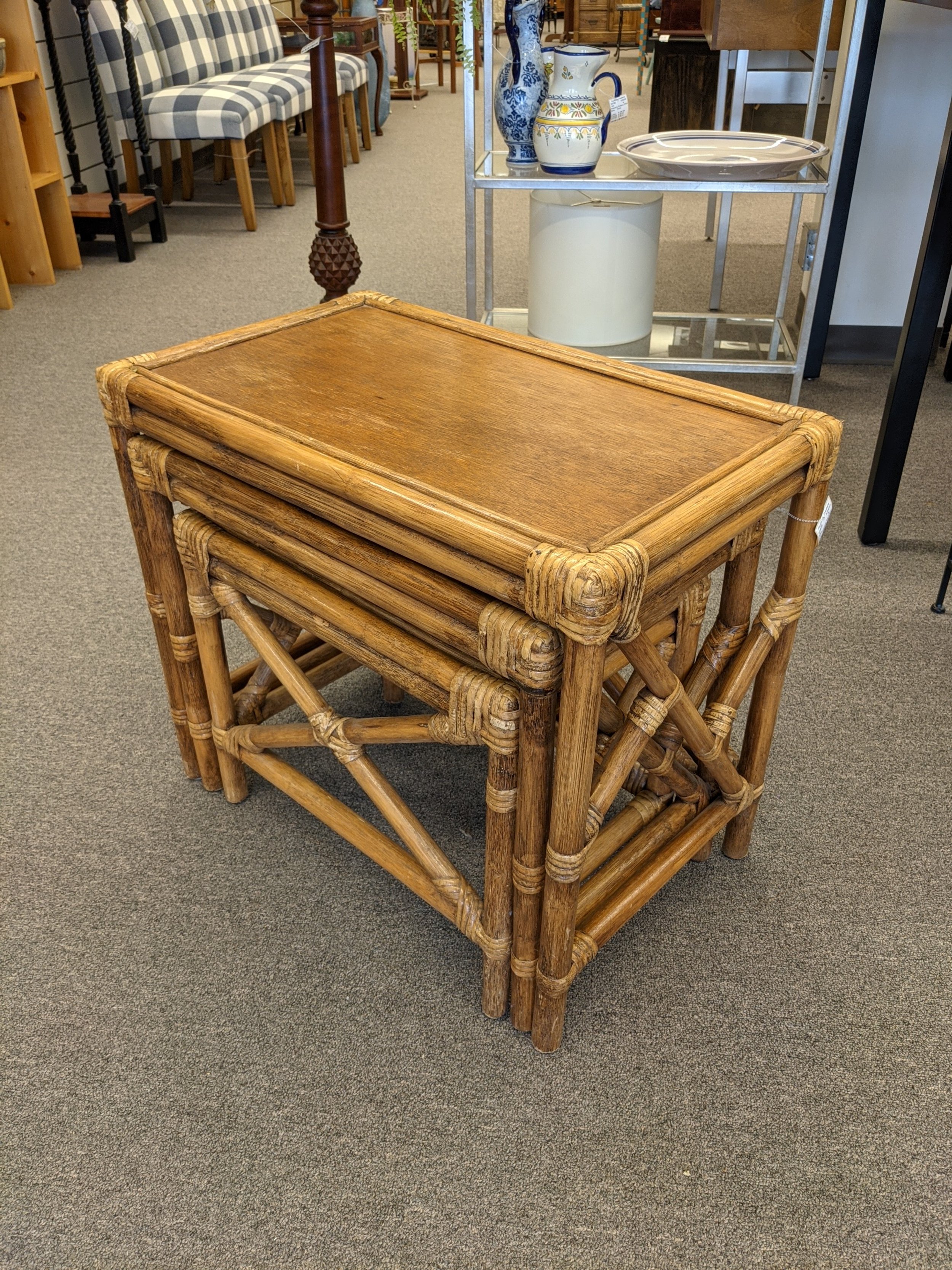 3Pc Nesting Bamboo Tables