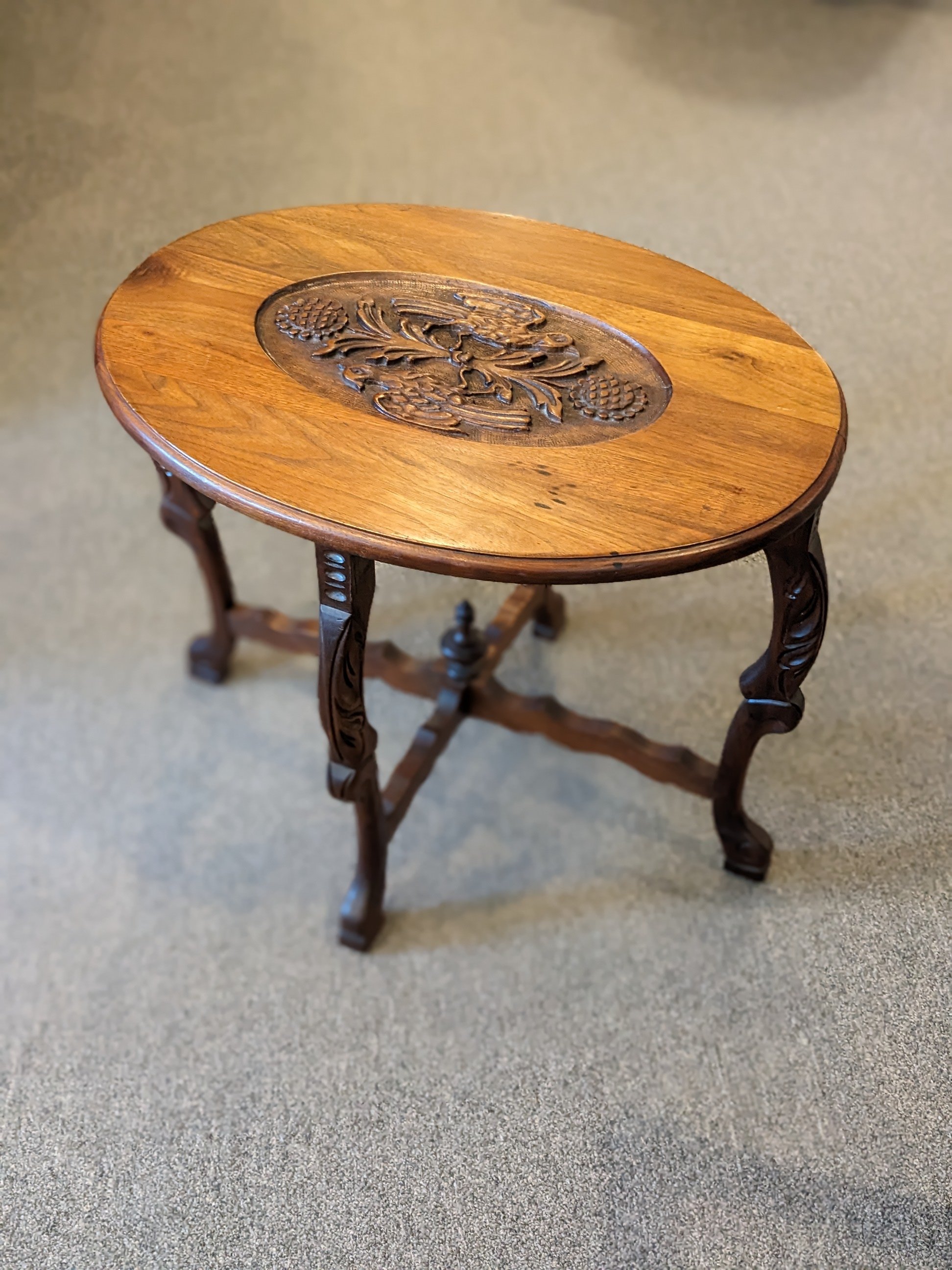 Hand Carved Oval Tea Table