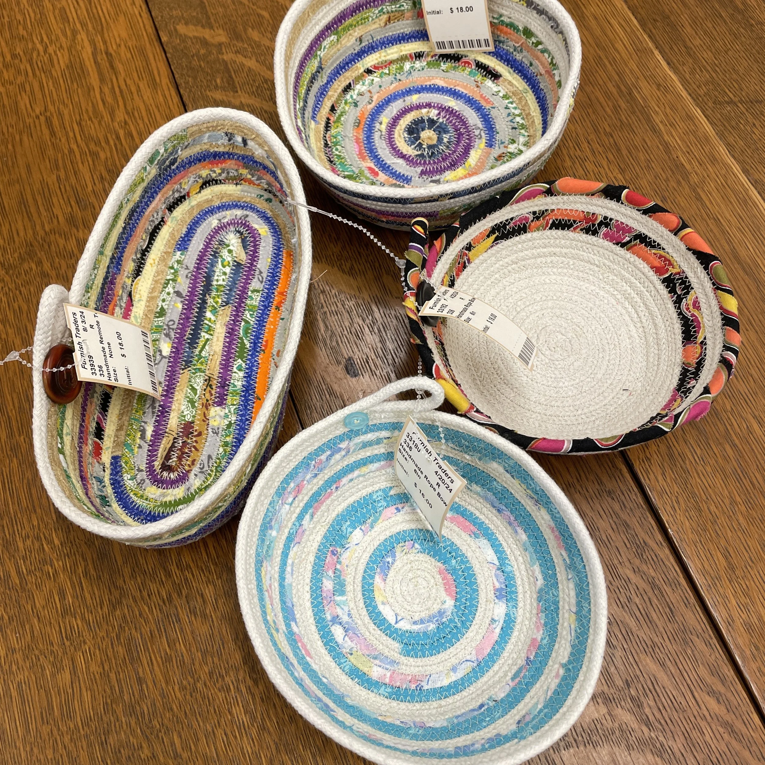 Handmade Coiled Rope Baskets