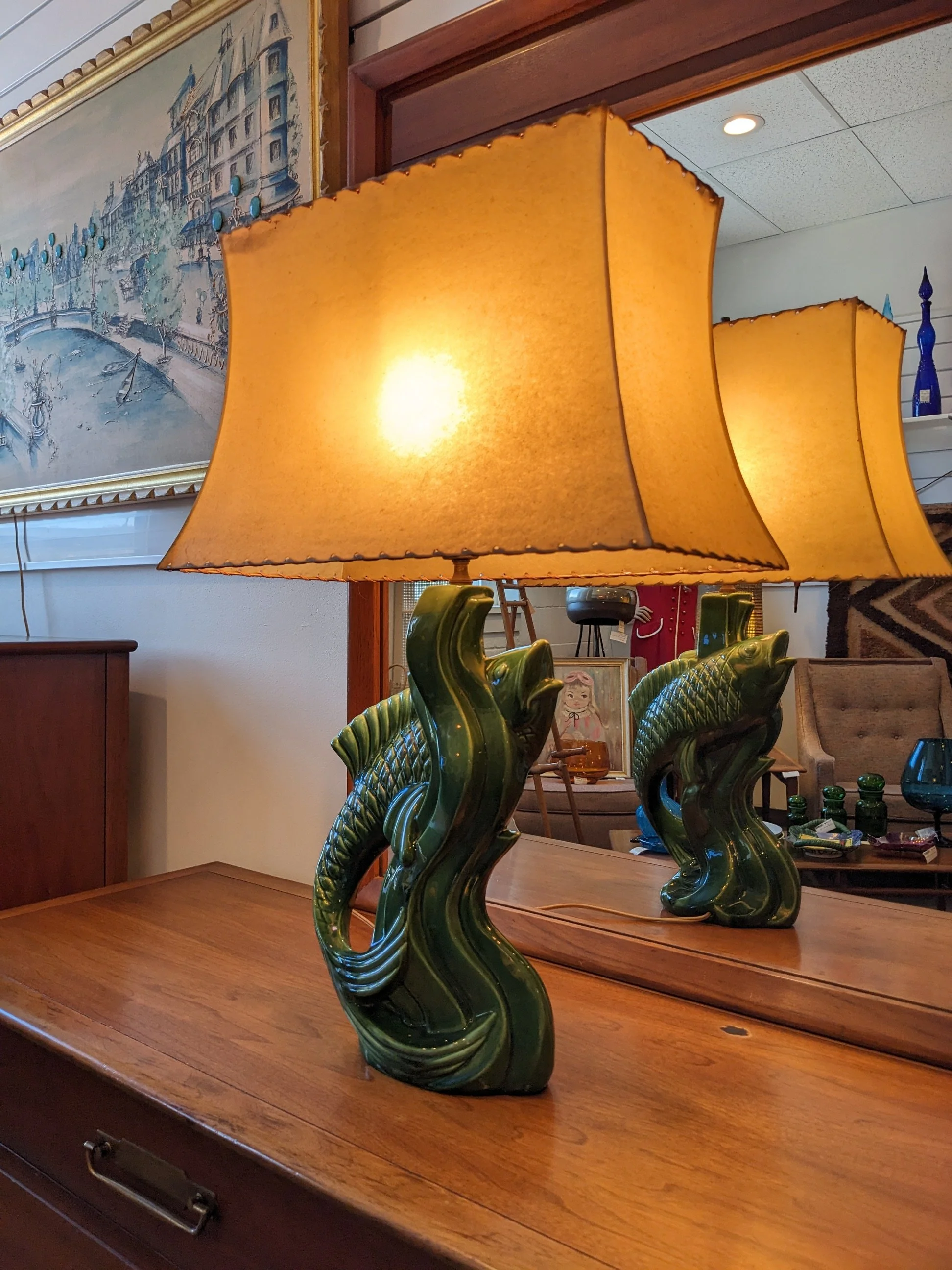 MCM Royal Haeger Koi Fish Ceramic Lamp