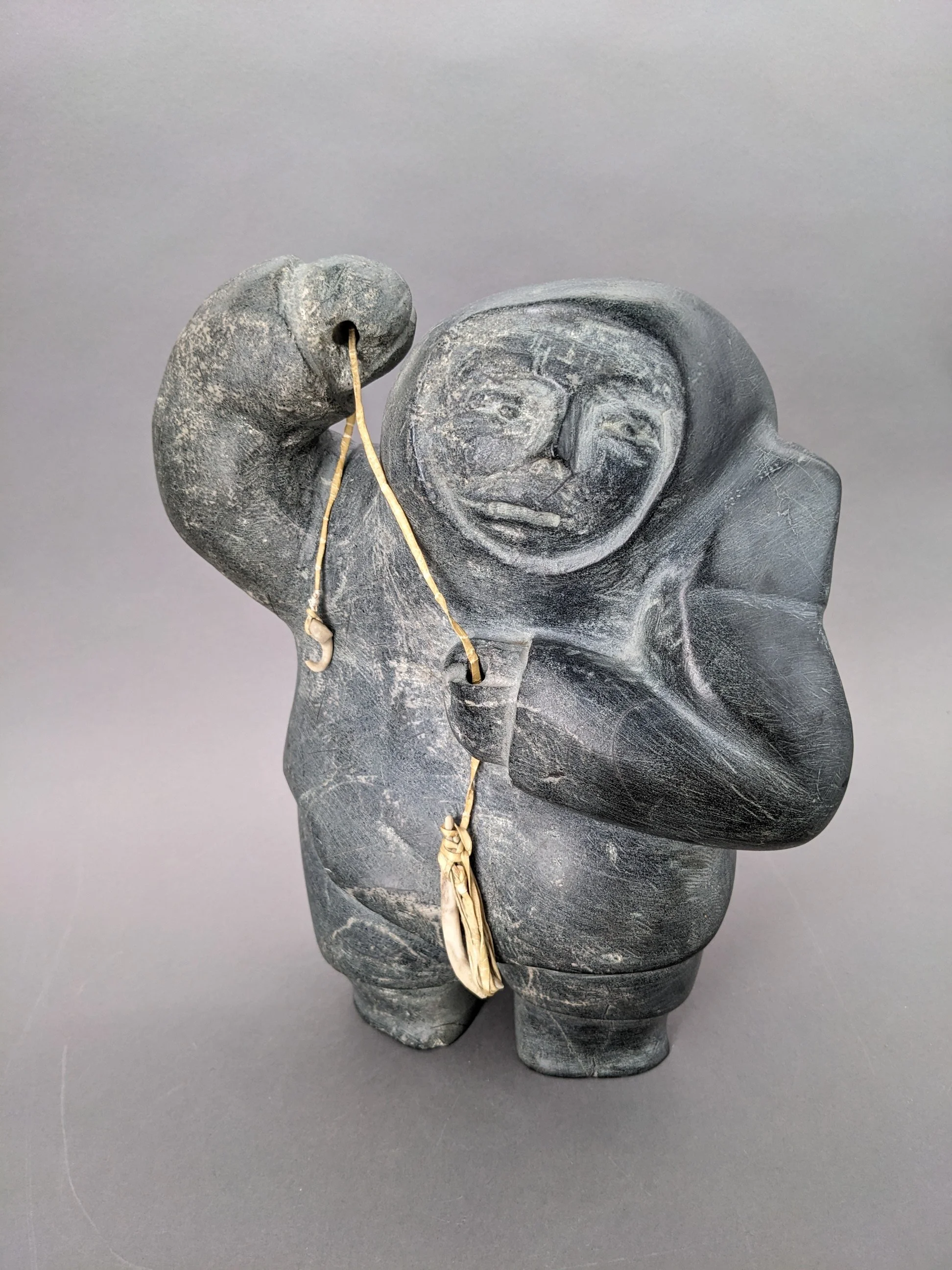 Vintage Inuit Fisherman Stone Carving