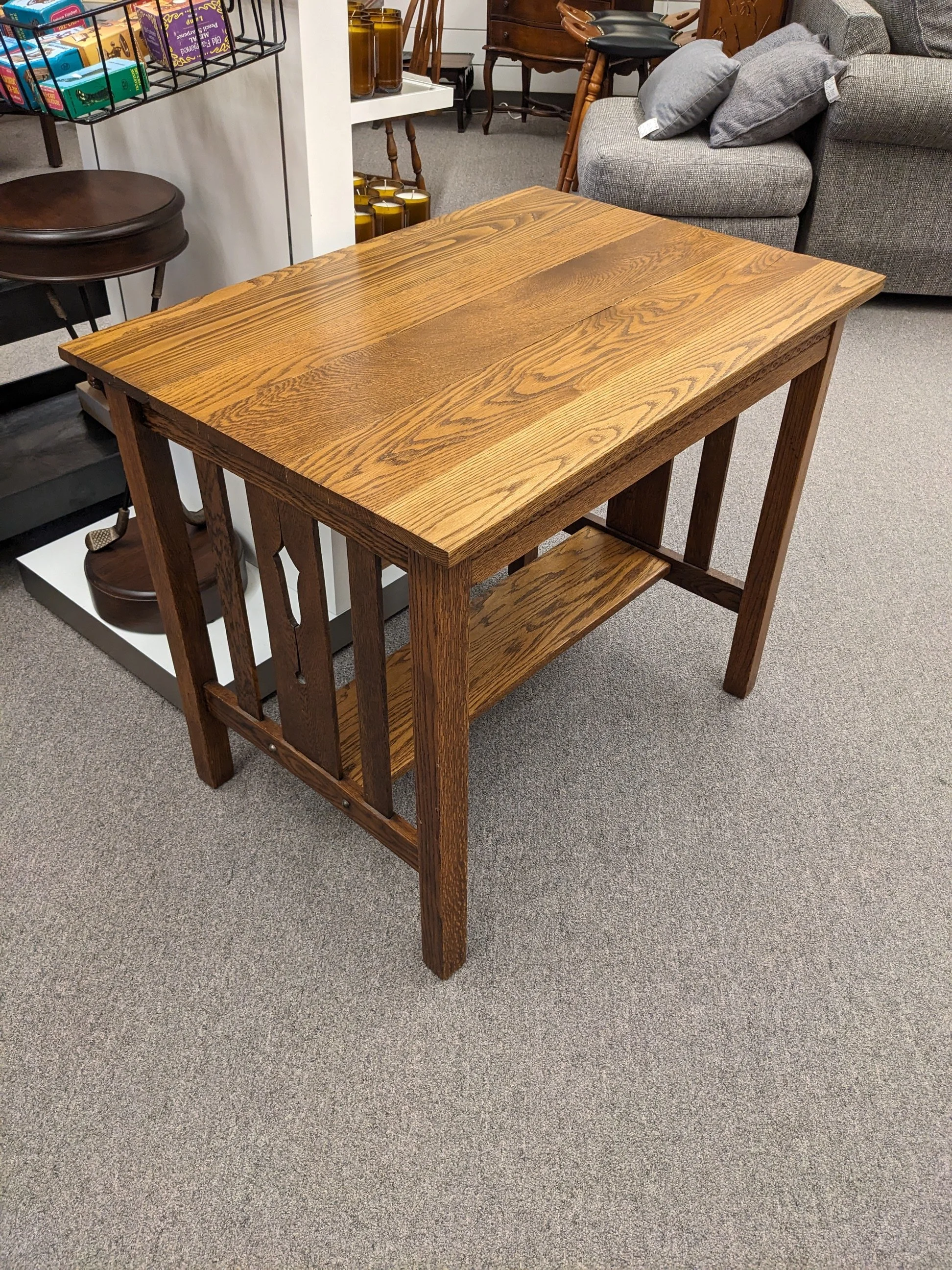 Arts &amp; Crafts Oak Library Table/Desk