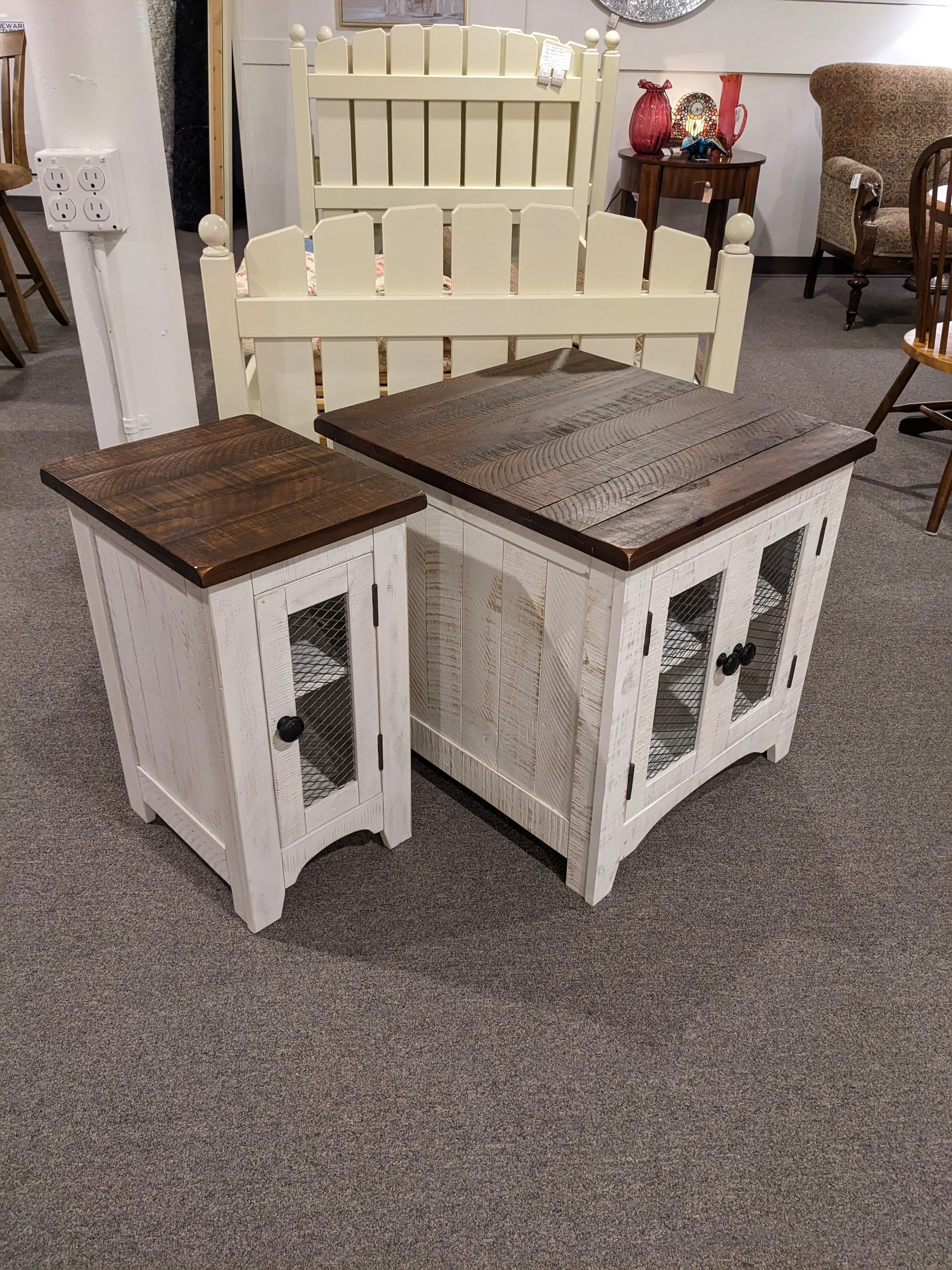 Distressed Farmhouse Chairside &amp; End Tables