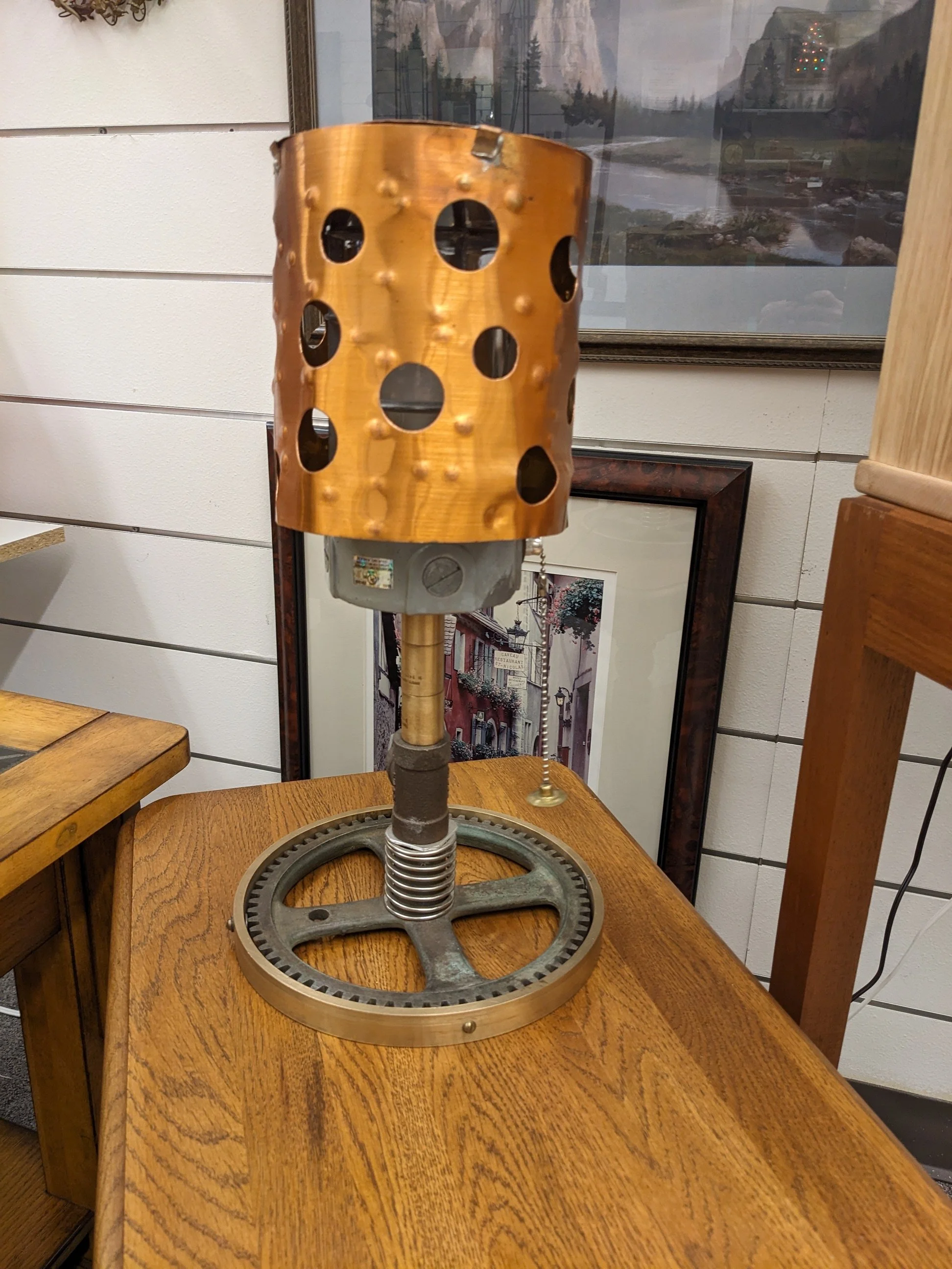 Repurposed Sprocket Table Lamp