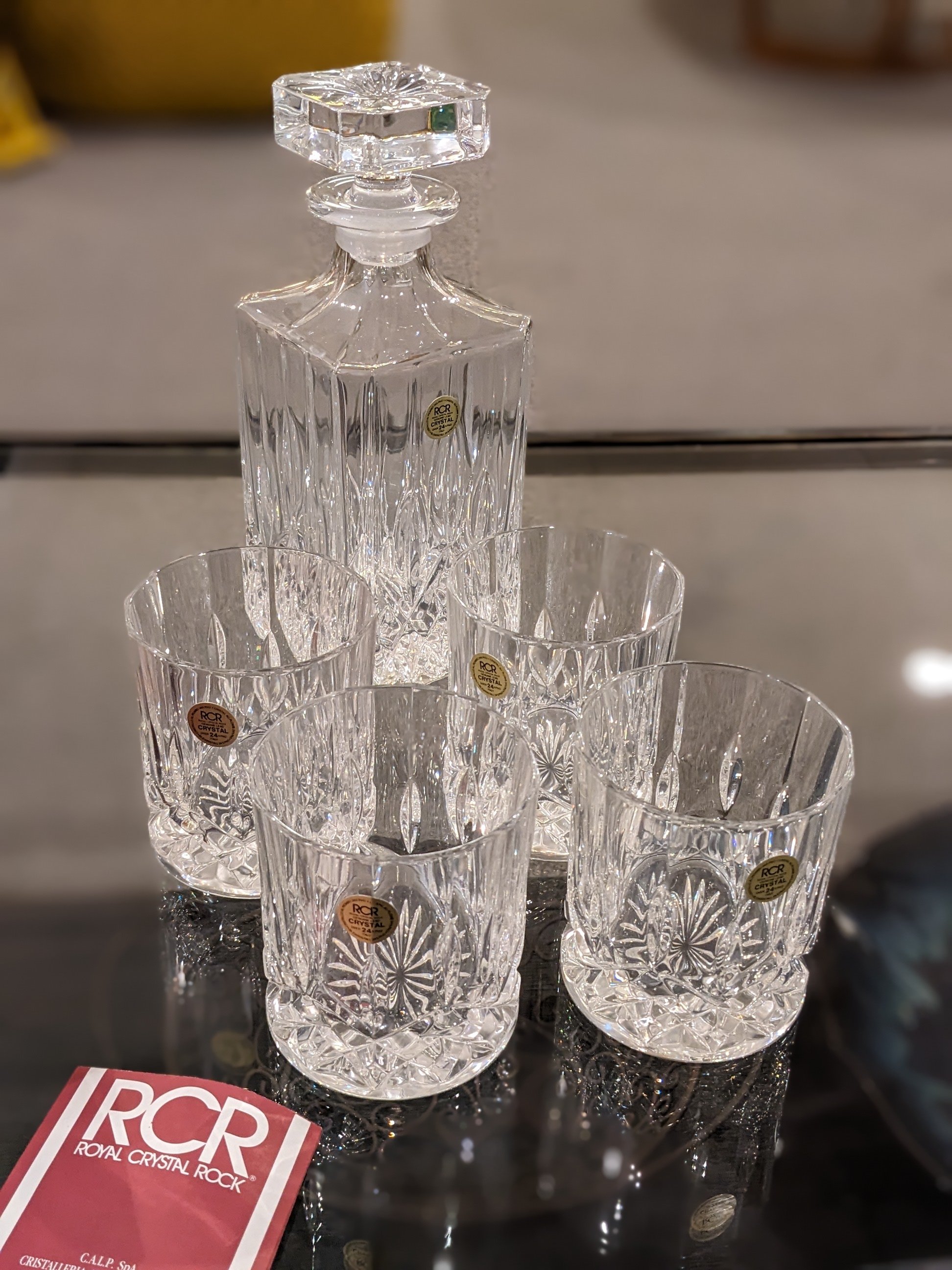 Crystal Whiskey Glasses &amp; Decanter