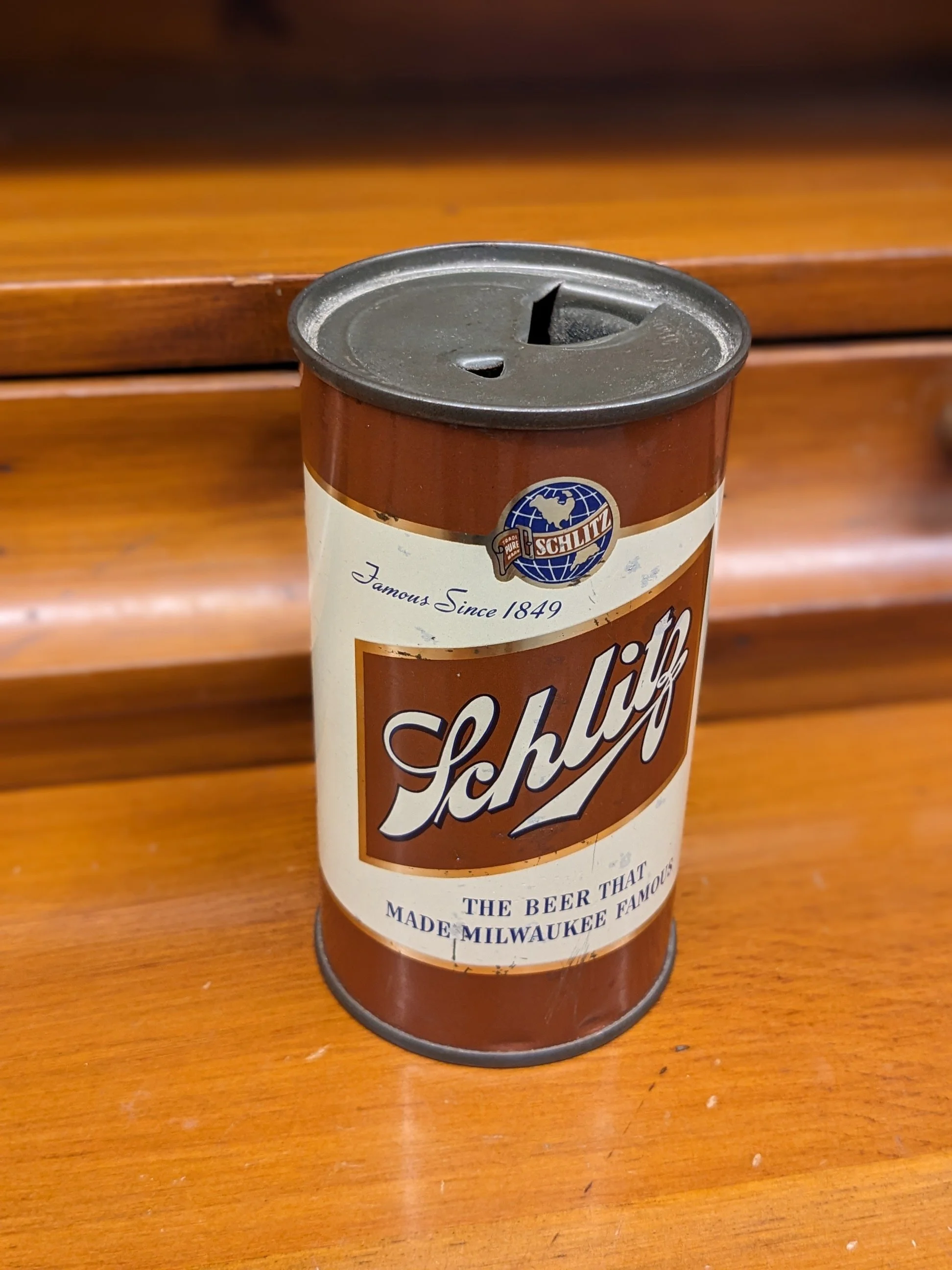 Short Run Schlitz Flat-Top Beer Can