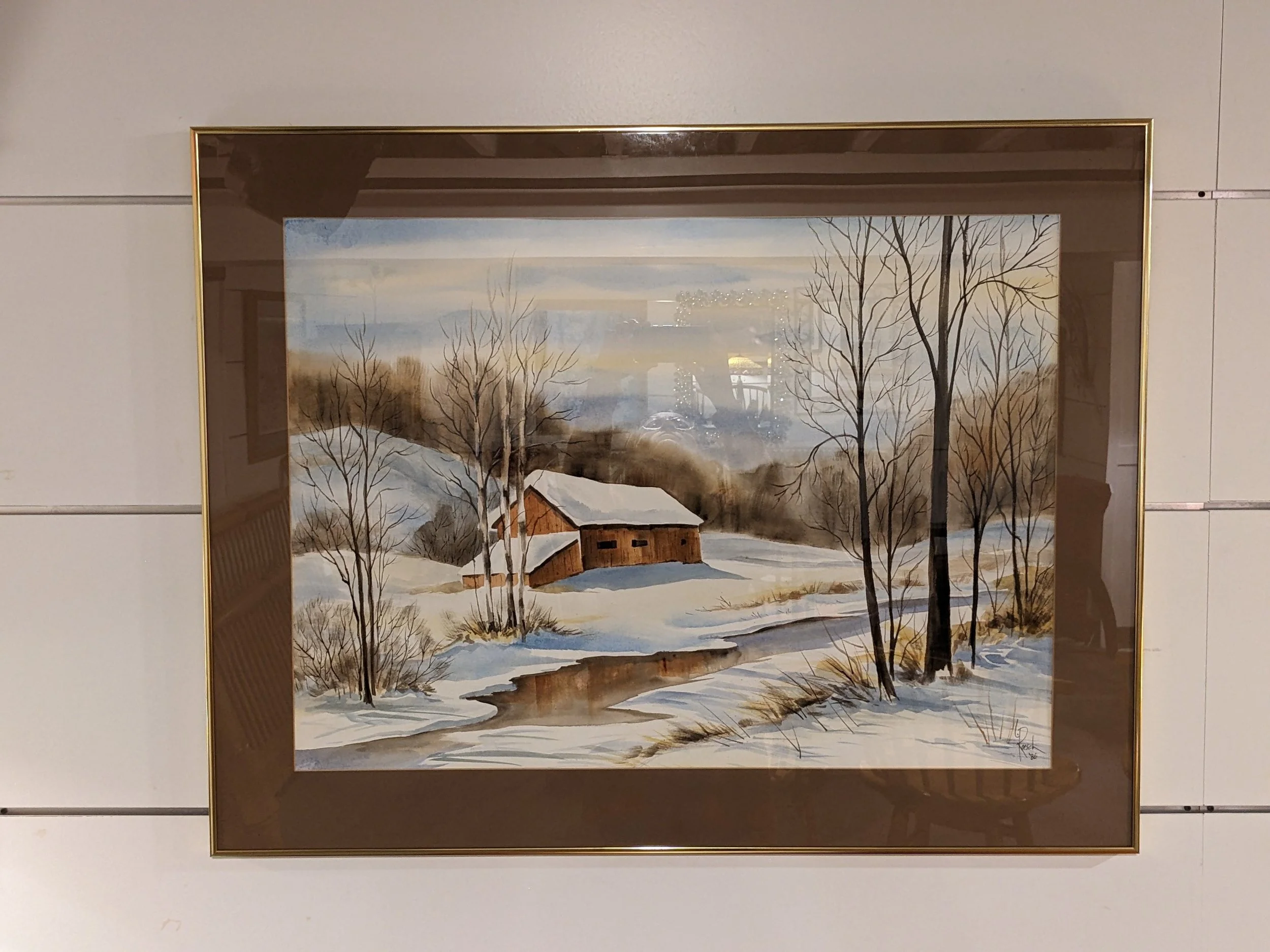 "Wisconsin Winter" Watercolor by L. Roesch