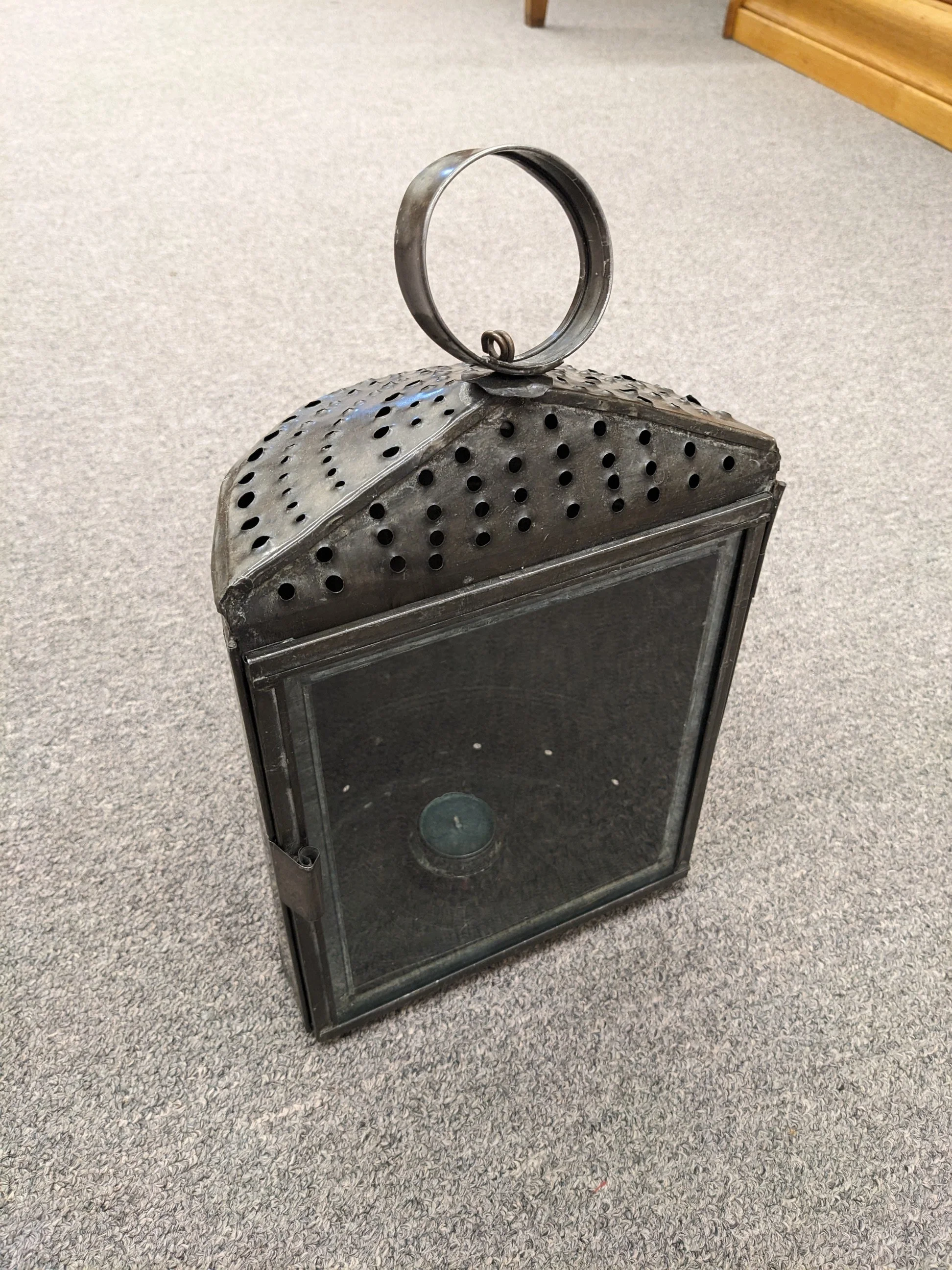 Vintage Pierced Tin Candle Lantern