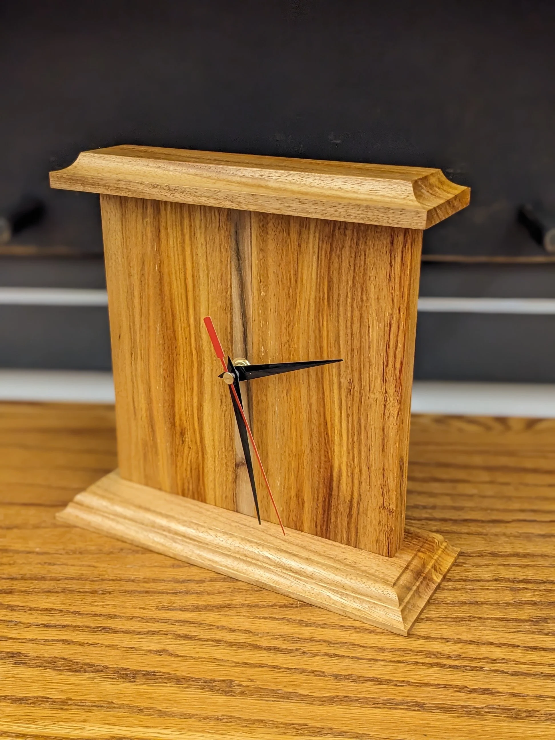 Handcrafted Canary Wood Clock