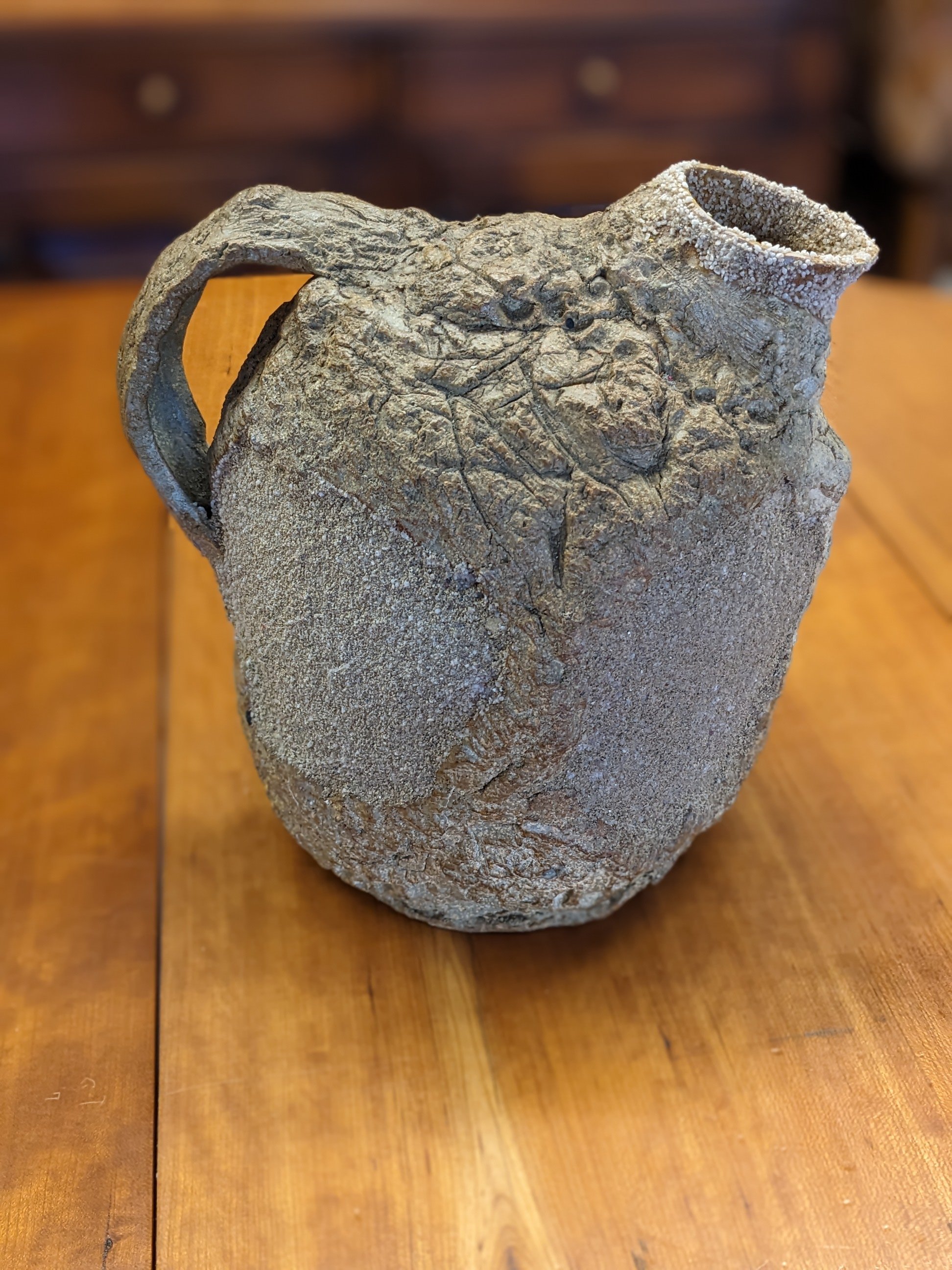 Primitive Encrusted Earthenware Pitcher