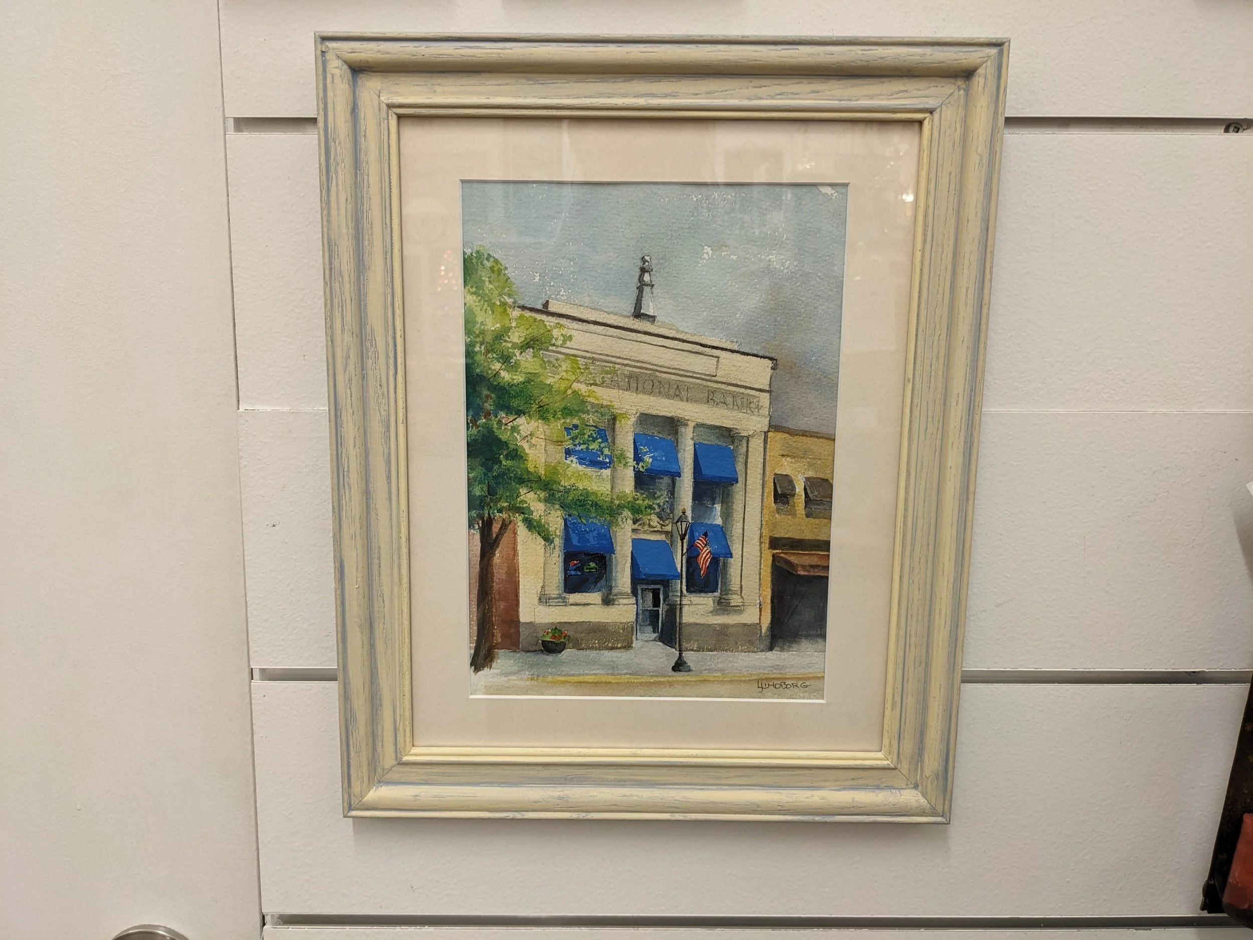 Hartford First Nat'l Bank Watercolor, J. Lindborg