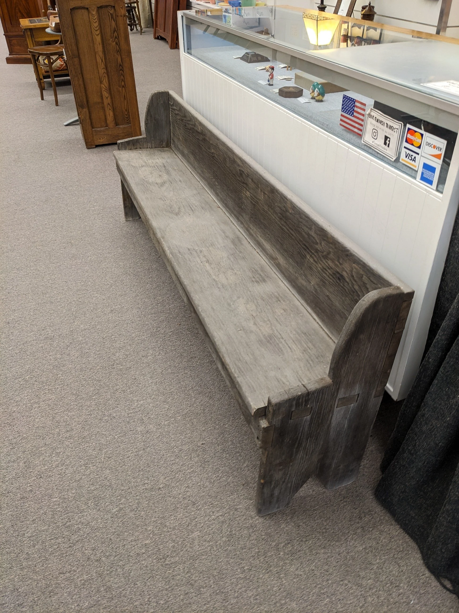 Antique Primitive Pine Bench