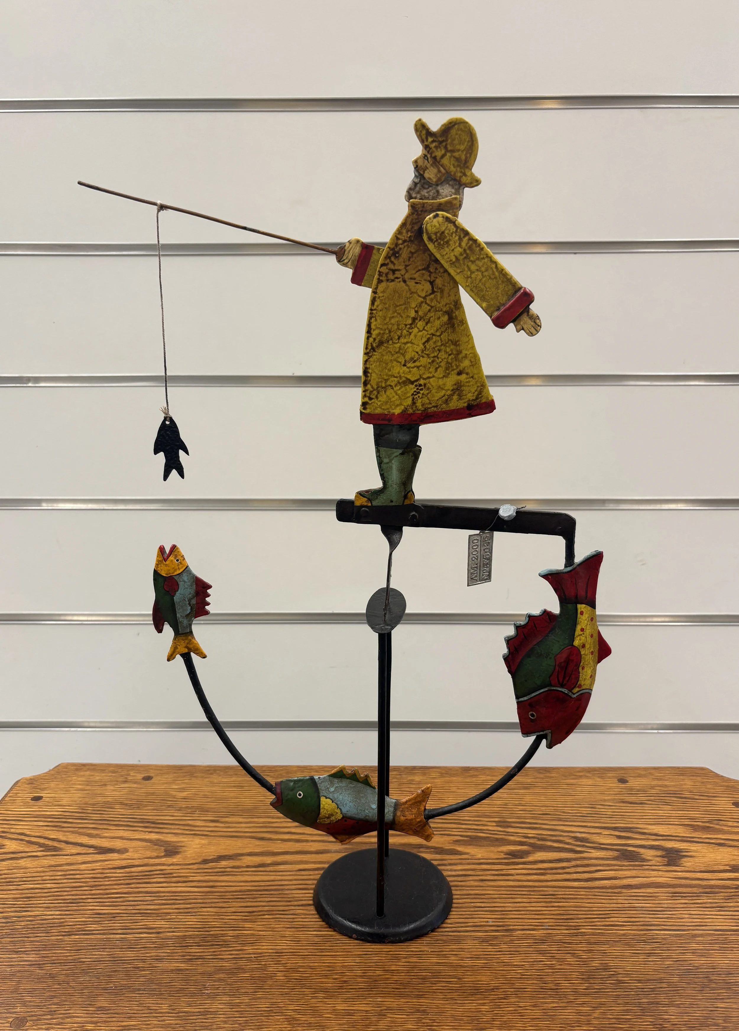 Kinetic Fisherman Sculpture