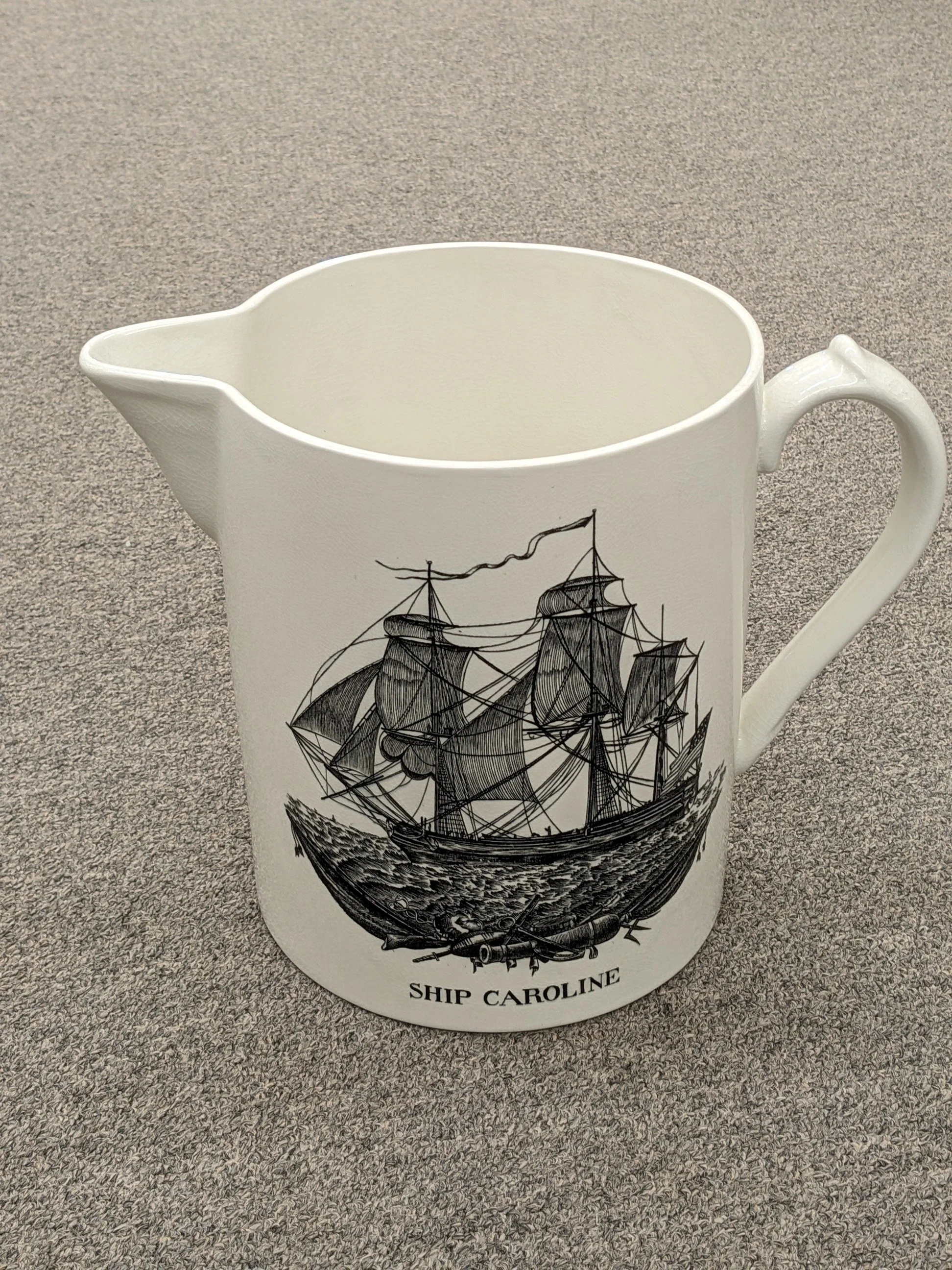 Antique "Ship Caroline" Pitcher, England