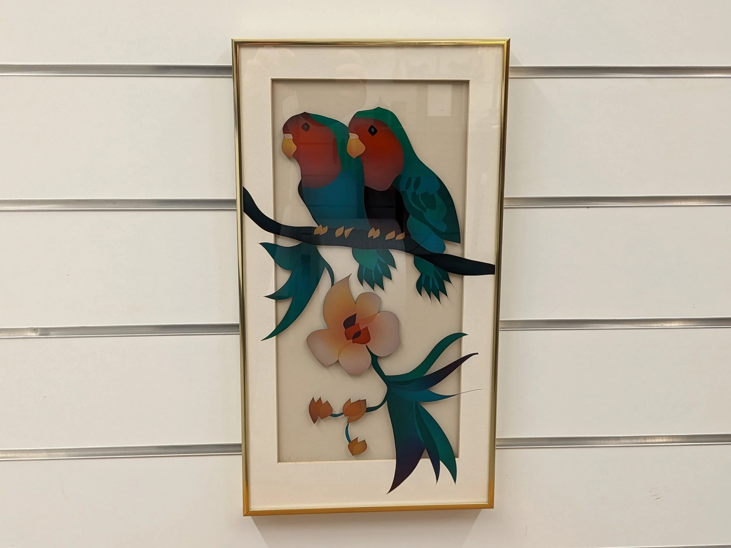 Bud Gregor Reverse Painted Parrots
