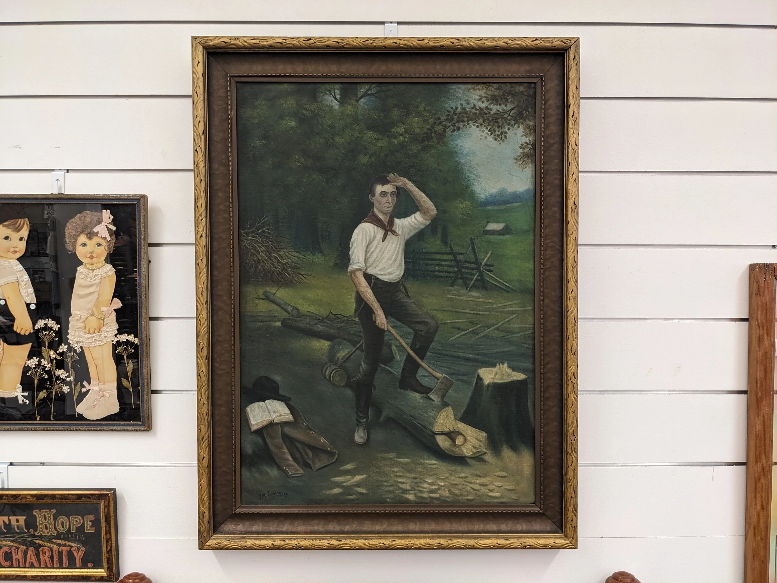 Original "Lincoln the Rail Splitter" Oil