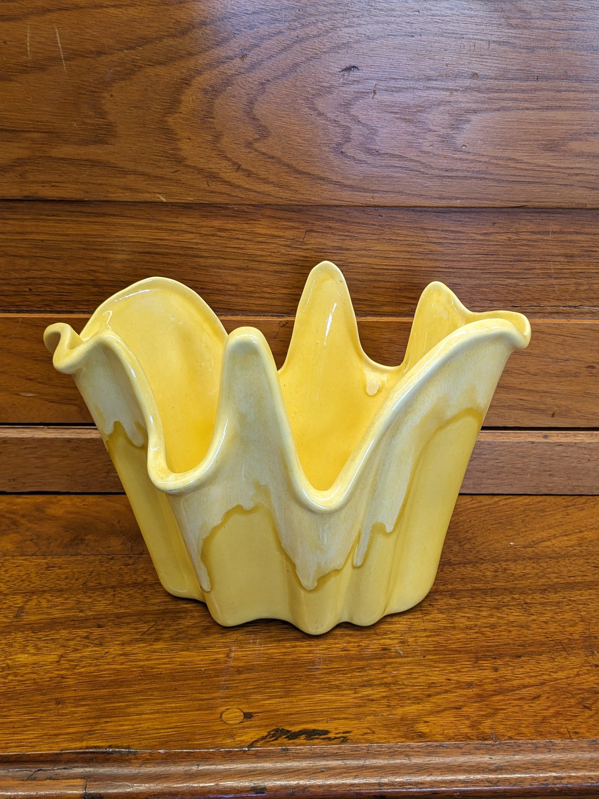 Royal Haegar Mustard Drip Glaze Planter