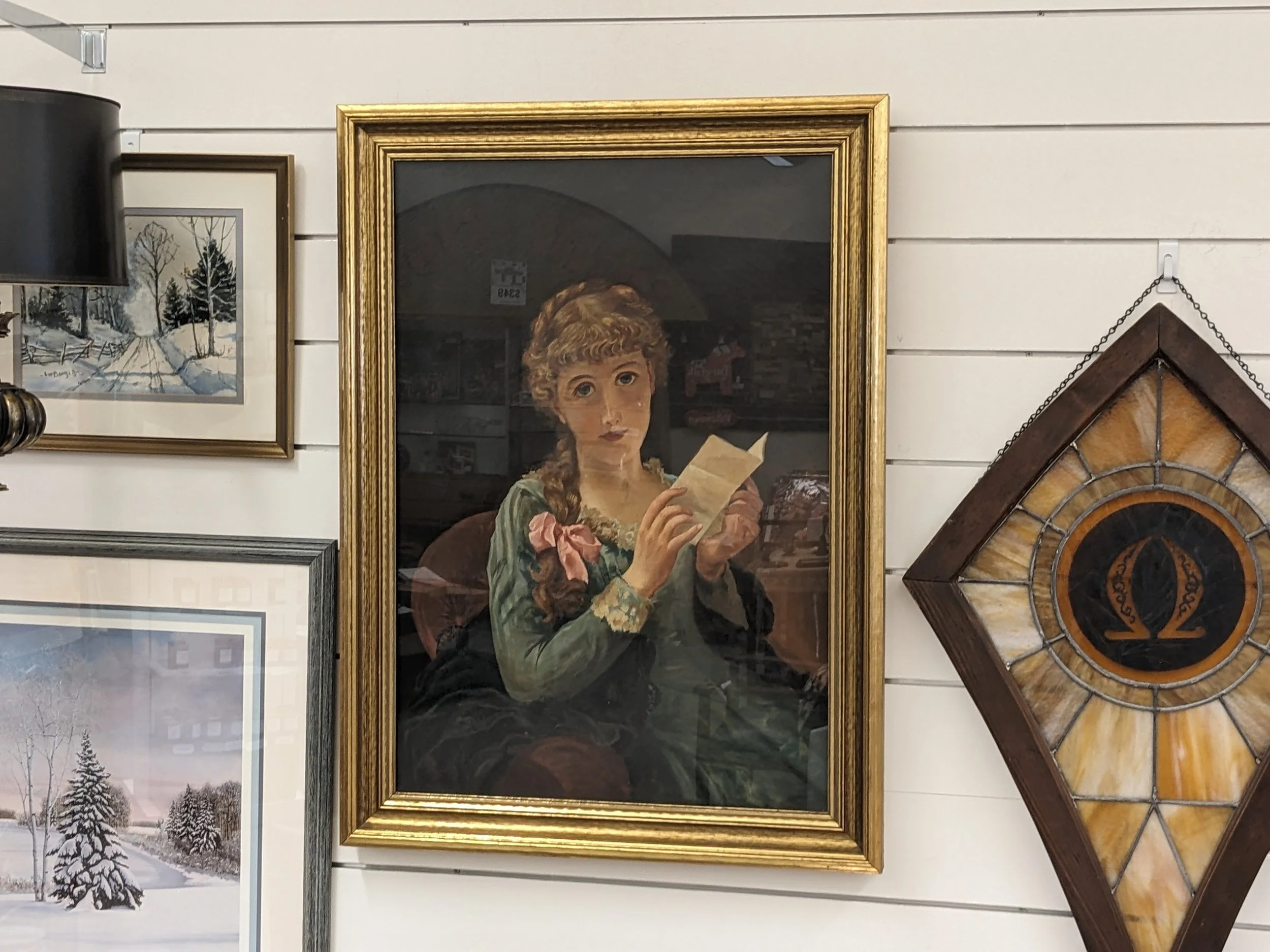 Original Oil, Girl Reading A Letter