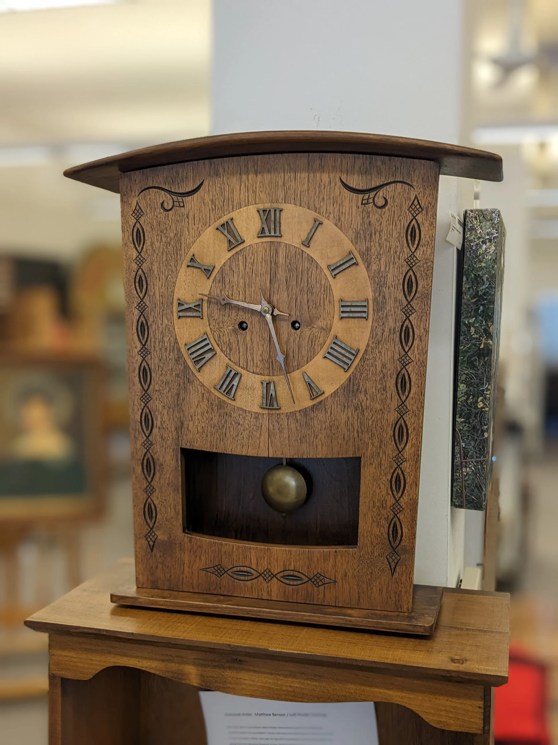 Vintage European-Style Wood Pendulum Clock