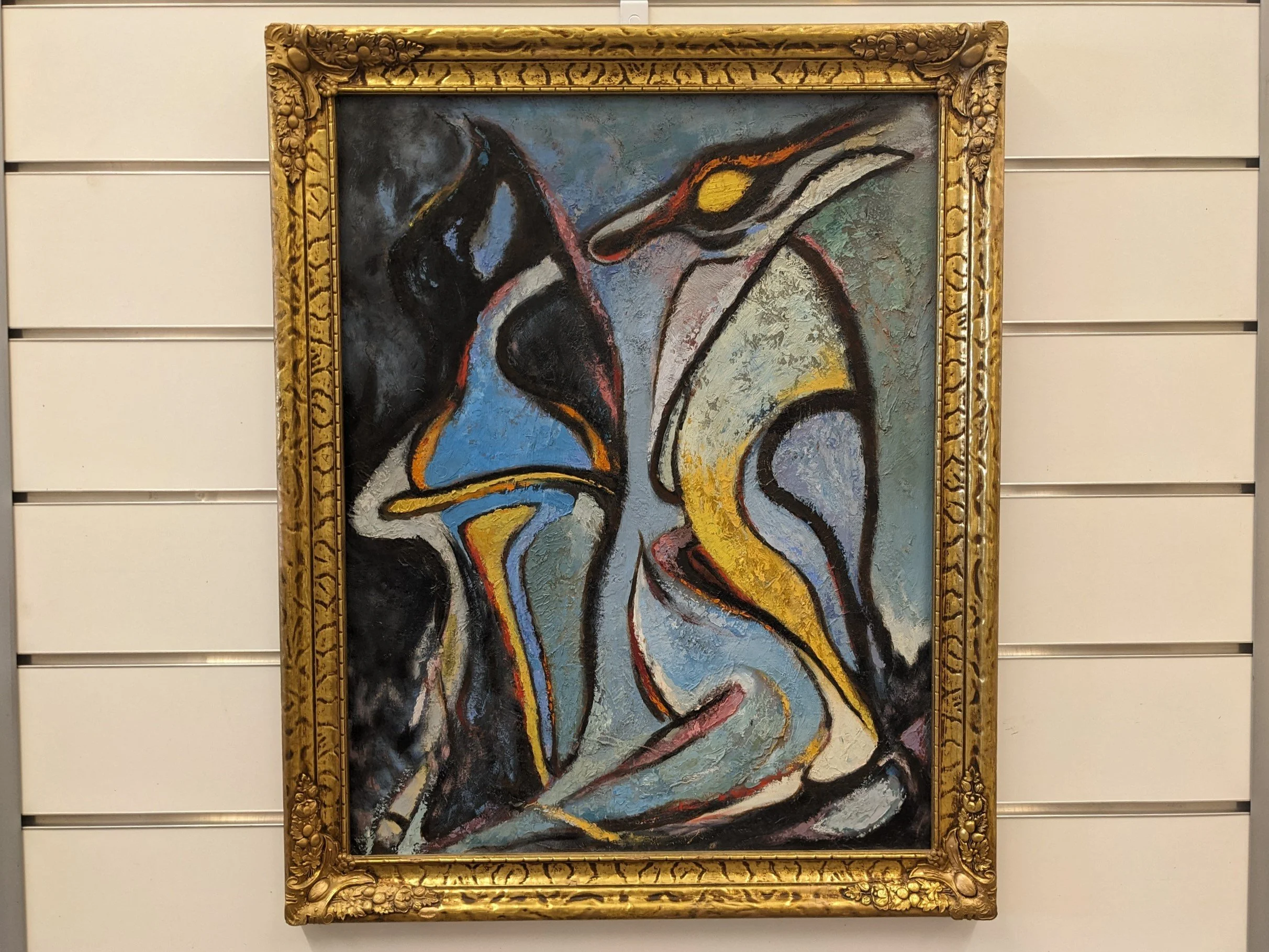 Abstract Pterodactyl &amp; Butterfly Painting