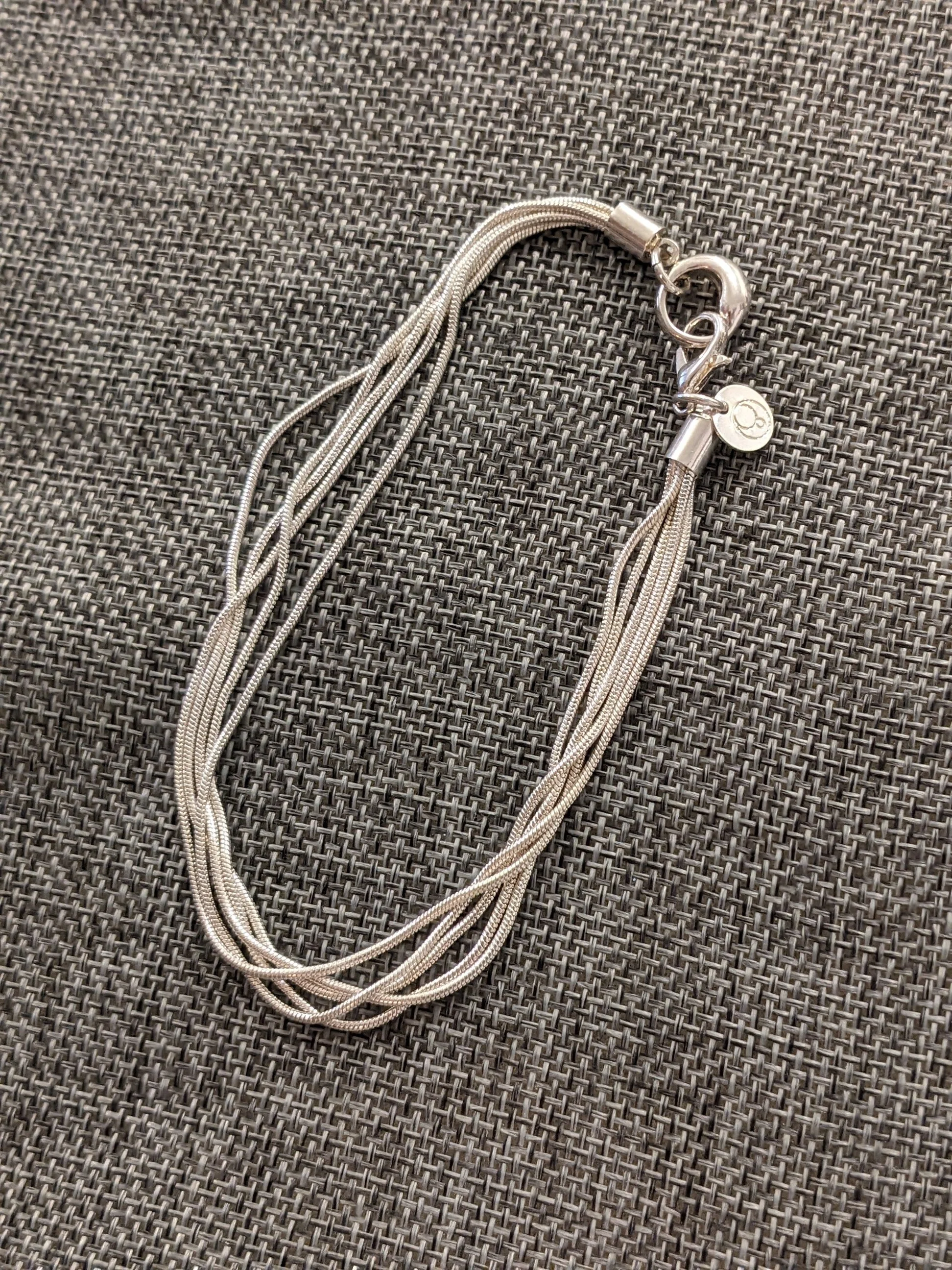 Sterling Silver 5-Strand Snake Anklet
