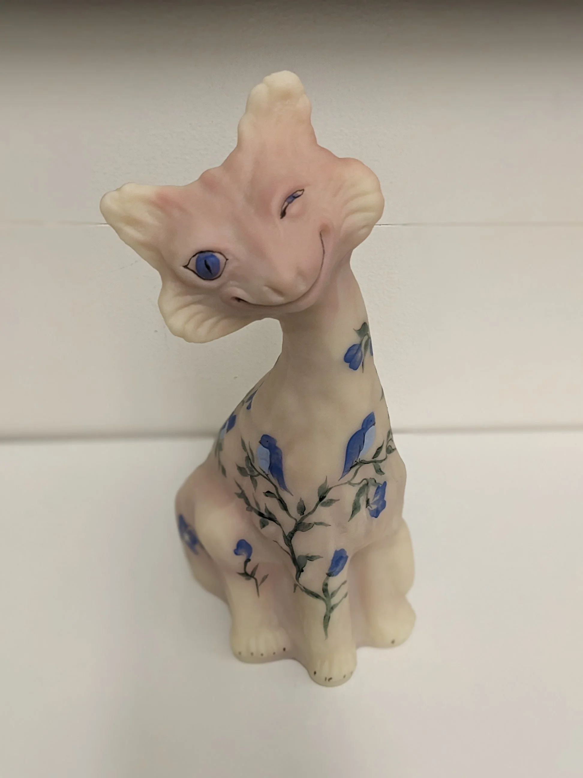 Fenton Signed Hand-Painted Burmese Alley Cat