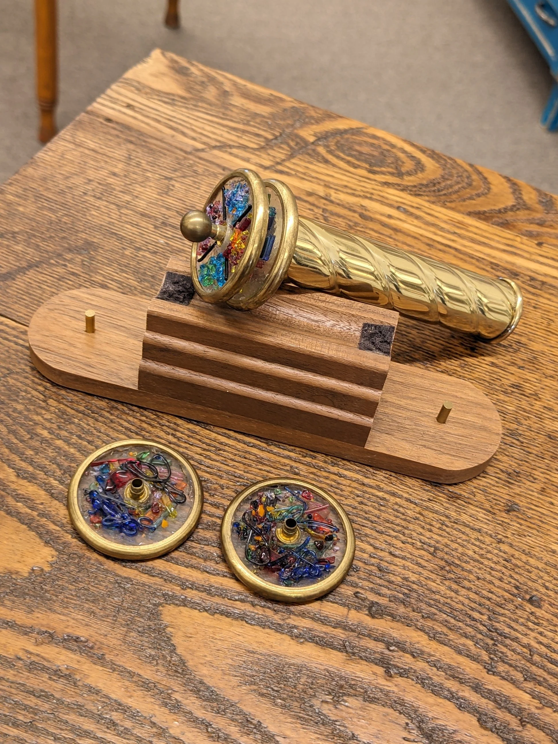 Sheryl Koch Brass Kaleidoscope with 4 Discs