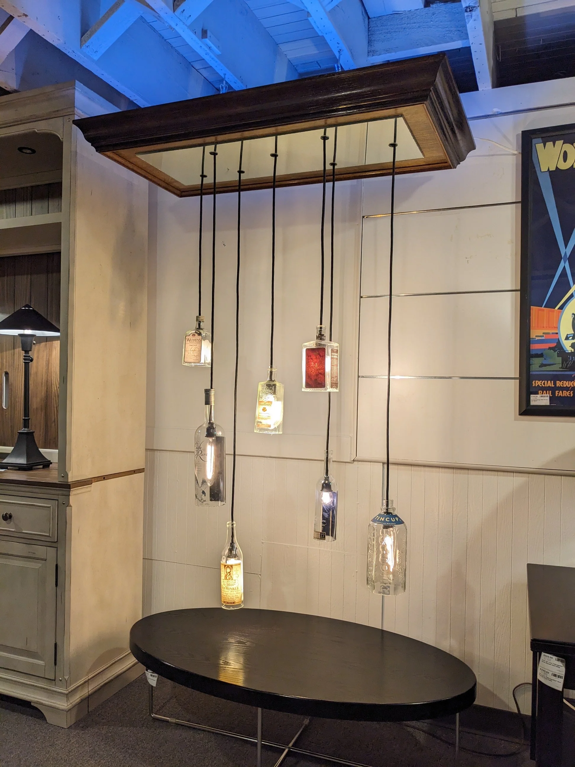 Bourbon Bottle Hanging Bar Light Fixture