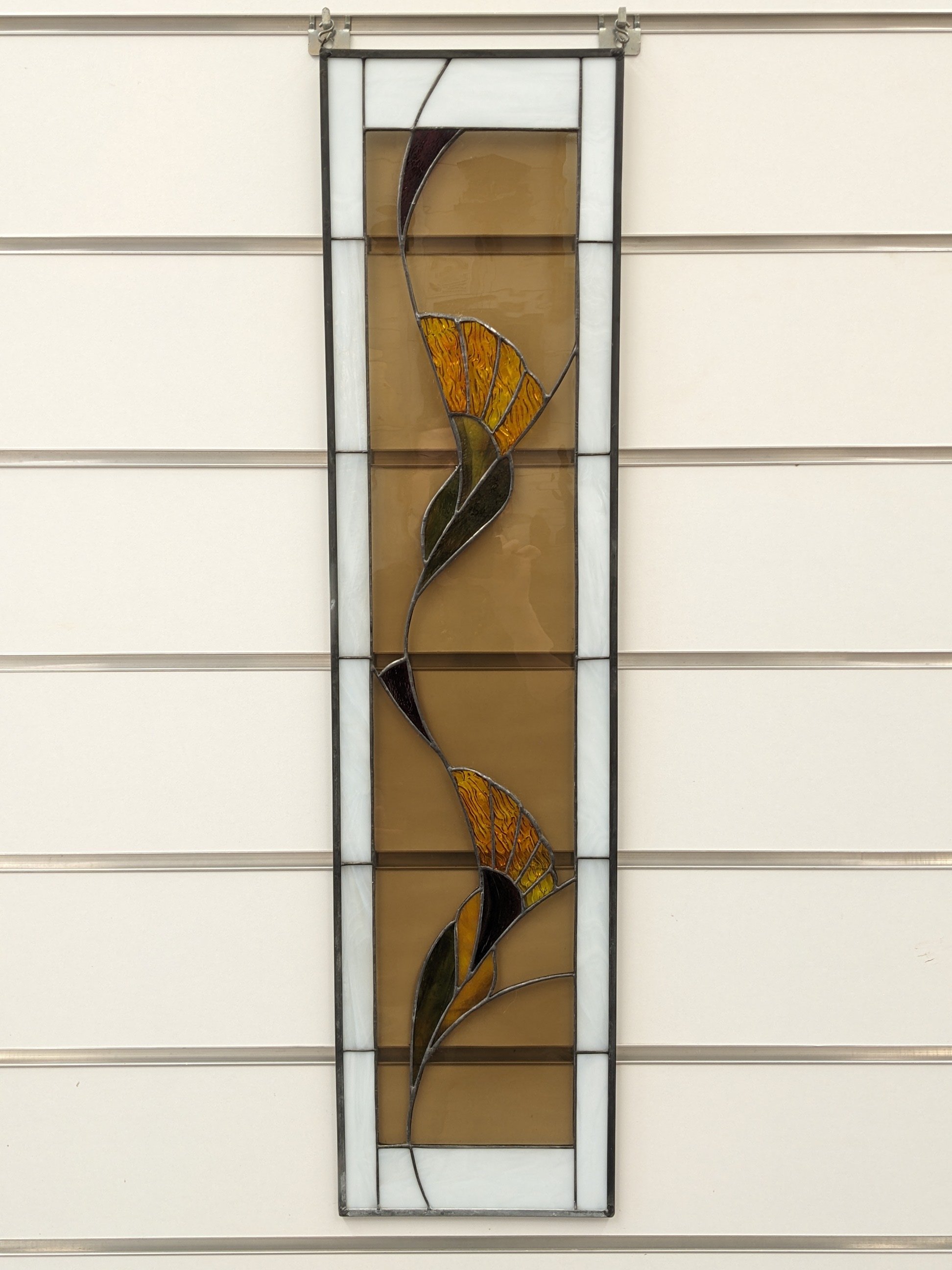 Artisan Stained Glass Leaf Panel