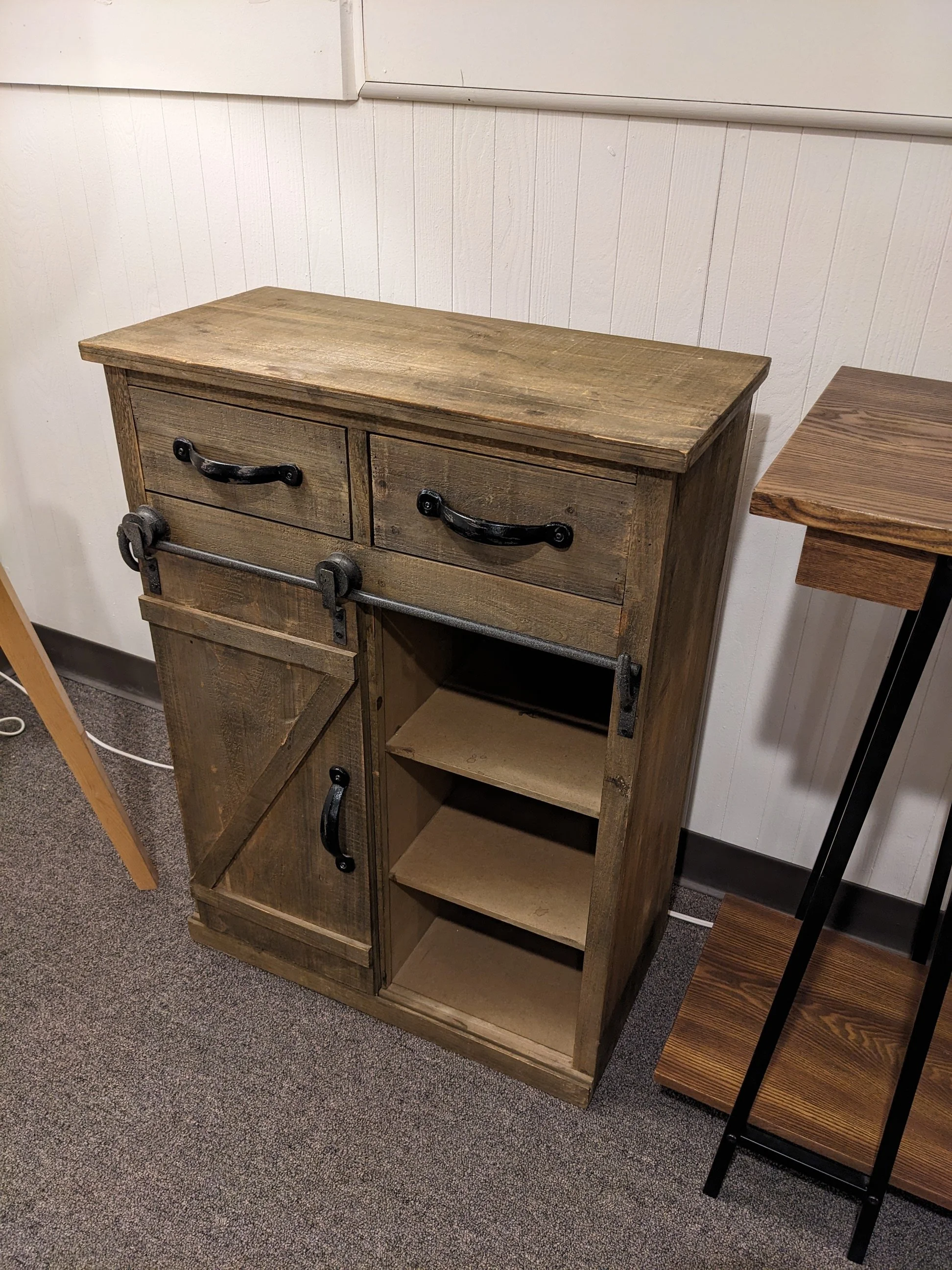 Rustic Farmhouse Sliding Door Cabinet
