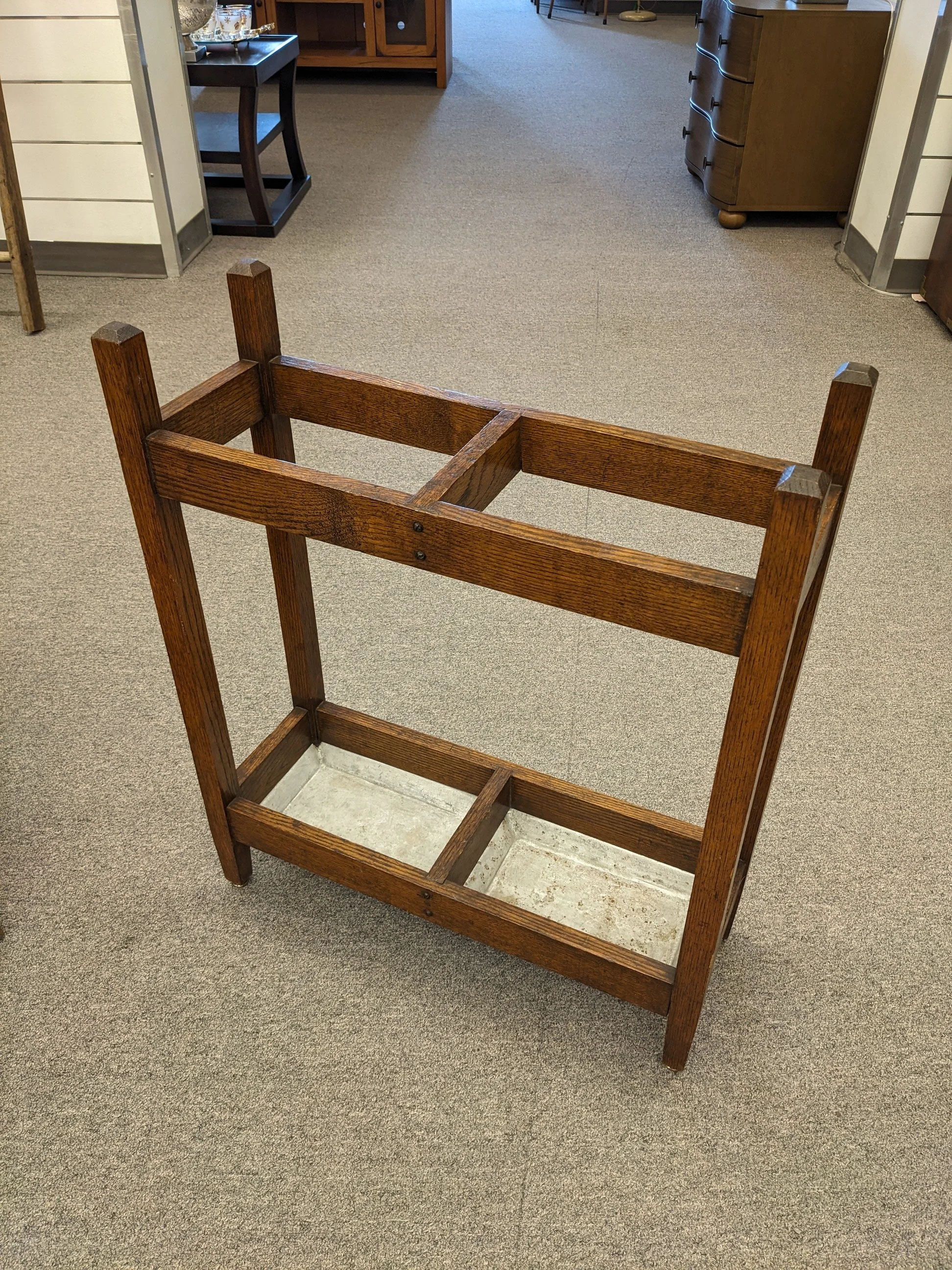 Arts &amp; Crafts Oak Umbrella Stand