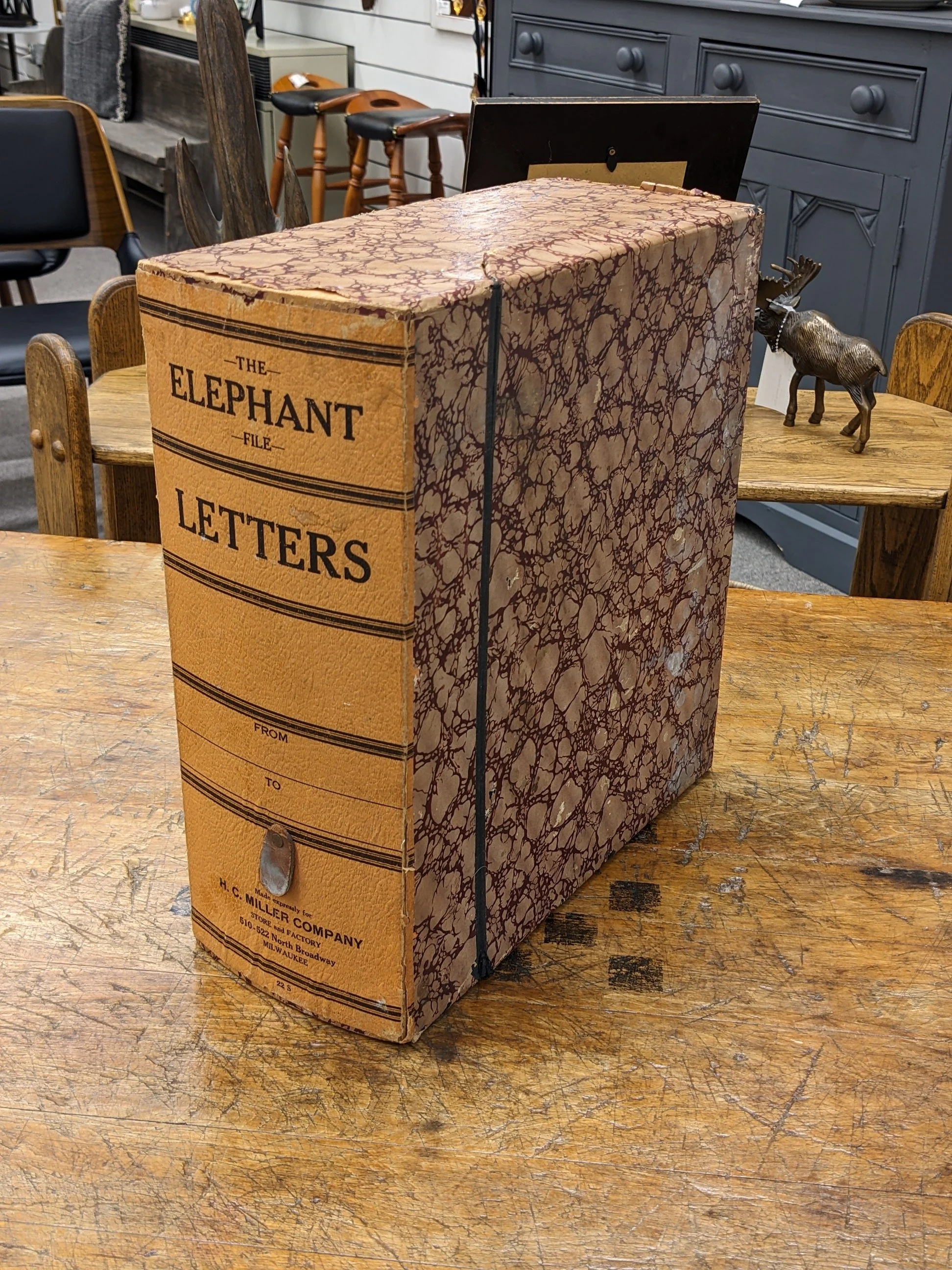 Antique Milwaukee Elephant File Letters Box