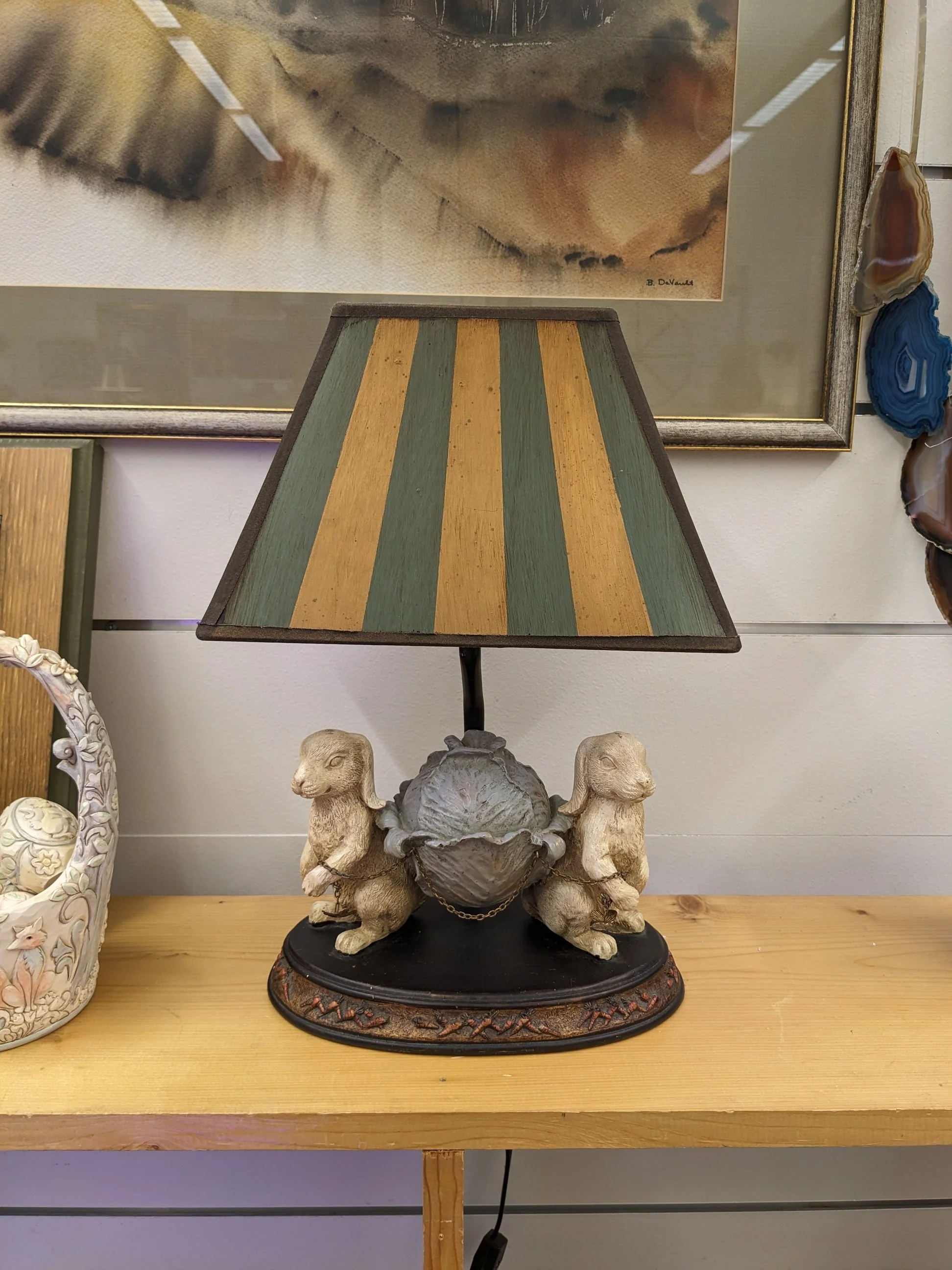 Bunnies Bearing Dinner Lamp