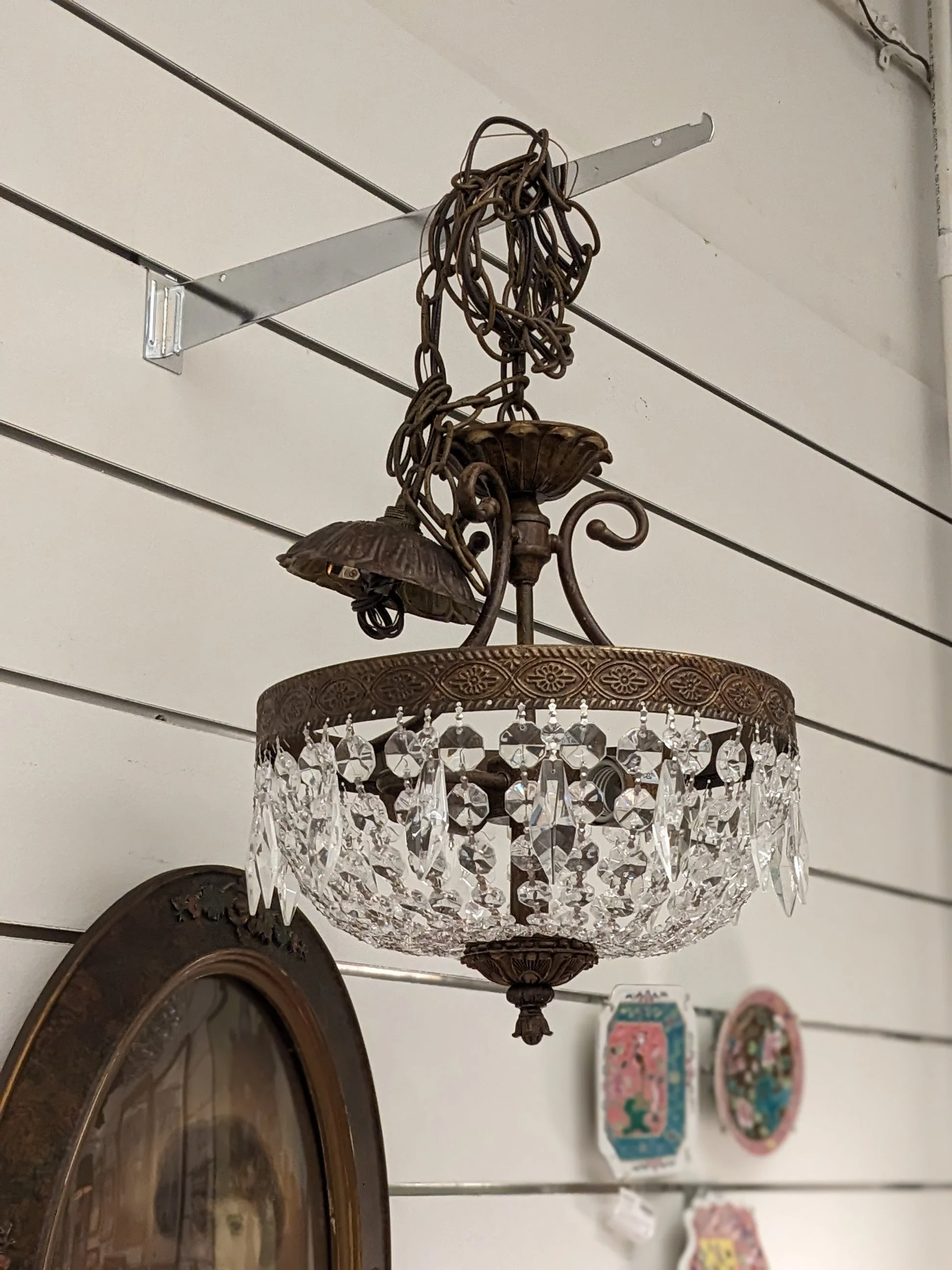 Crystal Beaded Semi-Flush Ceiling Light